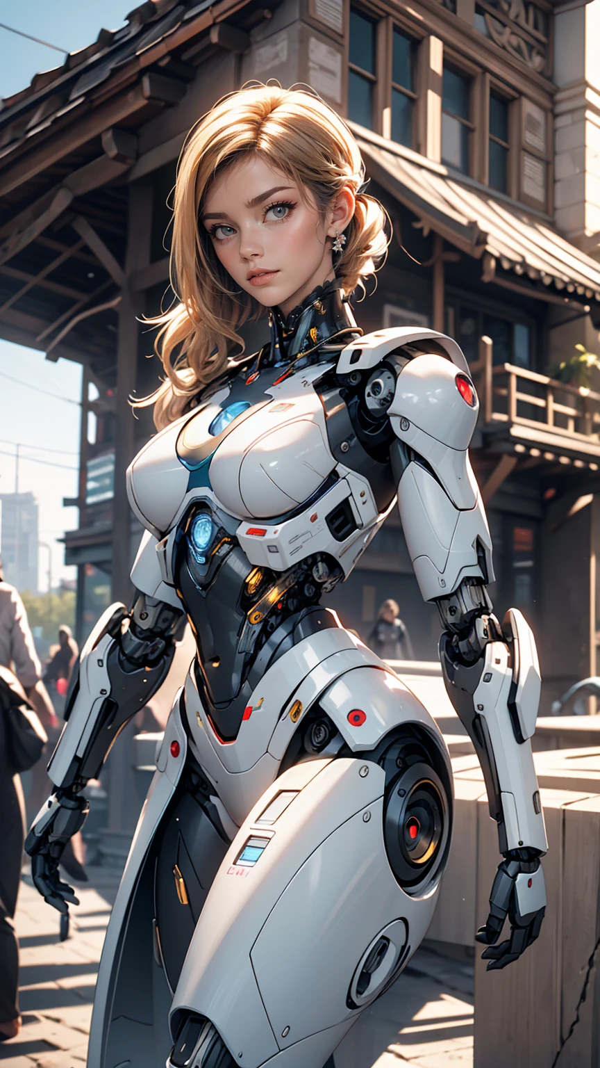 A woman in a robot suit poses next to an ancient building, Beautiful half-Caucasian cyborg girl, cute Cyborg Girl, Beautiful girl cyborg, Perfect Robot Girl, Cyborg Girl, Young cyborg woman, beautiful Female Robot, beautiful robot woman, Cyborg Girl, Perfect cyborg woman, Porcelain Cyborg, Female Robot, Beautiful Cyborg Images
