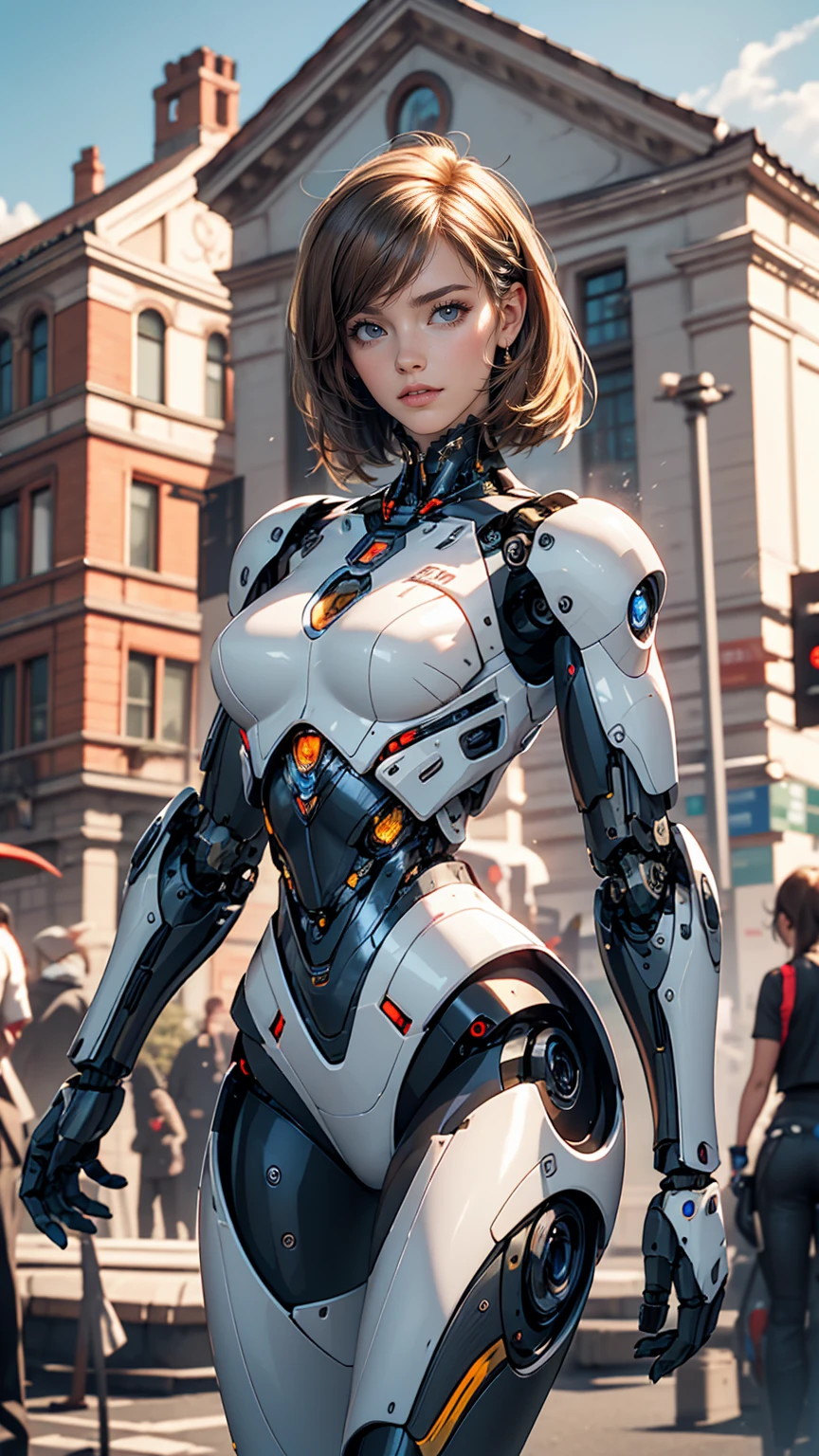 A woman in a robot suit poses next to an ancient building, Beautiful half-Caucasian cyborg girl, cute Cyborg Girl, Beautiful girl cyborg, Perfect Robot Girl, Cyborg Girl, Young cyborg woman, beautiful Female Robot, beautiful robot woman, Cyborg Girl, Perfect cyborg woman, Porcelain Cyborg, Female Robot, Beautiful Cyborg Images