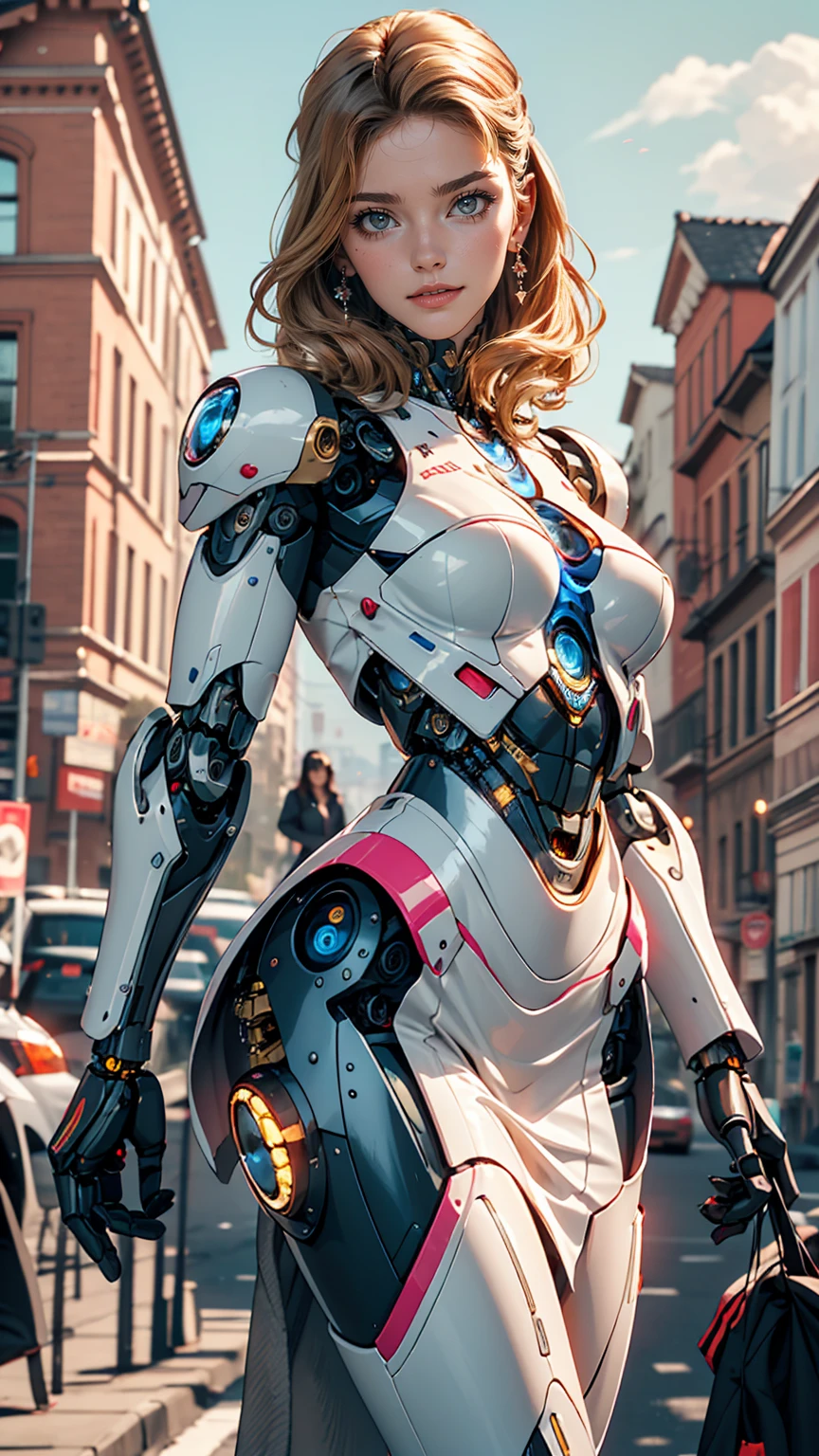 A woman in a robot suit poses next to an ancient building, Beautiful half-Caucasian cyborg girl, cute Cyborg Girl, Beautiful girl cyborg, Perfect Robot Girl, Cyborg Girl, Young cyborg woman, beautiful Female Robot, beautiful robot woman, Cyborg Girl, Perfect cyborg woman, Porcelain Cyborg, Female Robot, Beautiful Cyborg Images