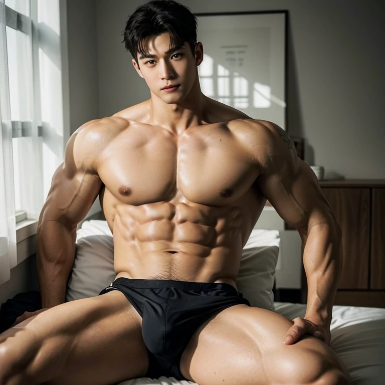 2 handsome chinese guy cuddling, romantic , manly,super realistic, tall, 20 years old,young baby face, strong sport body, sexy , detailed muscles, Inspired by Bian Shoumin, Inspired by Xiao Yuncong, yihao ren, yanjun cheng, jinyiwei, inspired by Huang Gongwang, xintong chen, wearing no shirt and shorts, naked big chest abs , big chest abs, white transparent boxer, see through cloth, haft take of underwear, super sexy,, Gorgeous wet transparent clothes,, short sleeves, thong, g string bikini, jockstrap, skiny wear, Wearing transparent underwear, big bulge, nice bulge shape,big juicy butts, bare butts, naked butts, naked body, long big dick masturbate, correct dick shape, open legs, red decorative clothing,yakuza male tattoo, handsome male,Highest resolution,Muscles look good,hairy body,Wheat complexion,blue eyes(thin eyes 1:3),whole body image, class room background, full detailed background, beautyfull clear light, look at the viewer , catching eyes, smirt smile