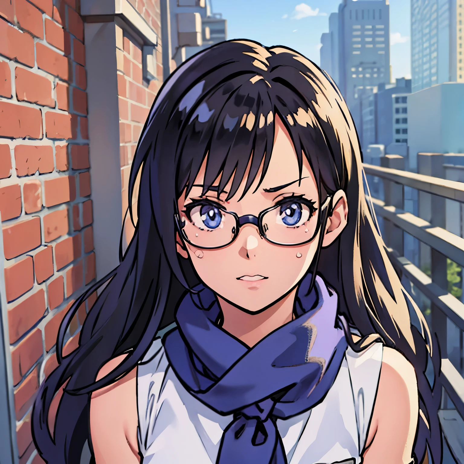 (highest quality,4K,8K,High resolution,table top:1.2), super detailed, (realistic,photorealistic,photo-realistic:1.37), ((portrait)),((Glasses Girl)),((rage)),(closed mouse)),((cry,tearful,tear drop)),((black hair)),((long hair)),((school-uniform)),Scarf,high socks, pumps,have a school shoulder bag,beautiful and fine eyes, beautiful detailed lips, highly detailed eyes and face, long eyelashes, realistic anime 3D style, Smooth anime CG art, Digital rendering by Makoto Shinkai, Moe anime art style, photorealistic rendering of an anime girl, Shinkai Makoto style, Cute anime girl visuals, realistic young anime girl, girl fan art, Created by Anime Artist'studio of.