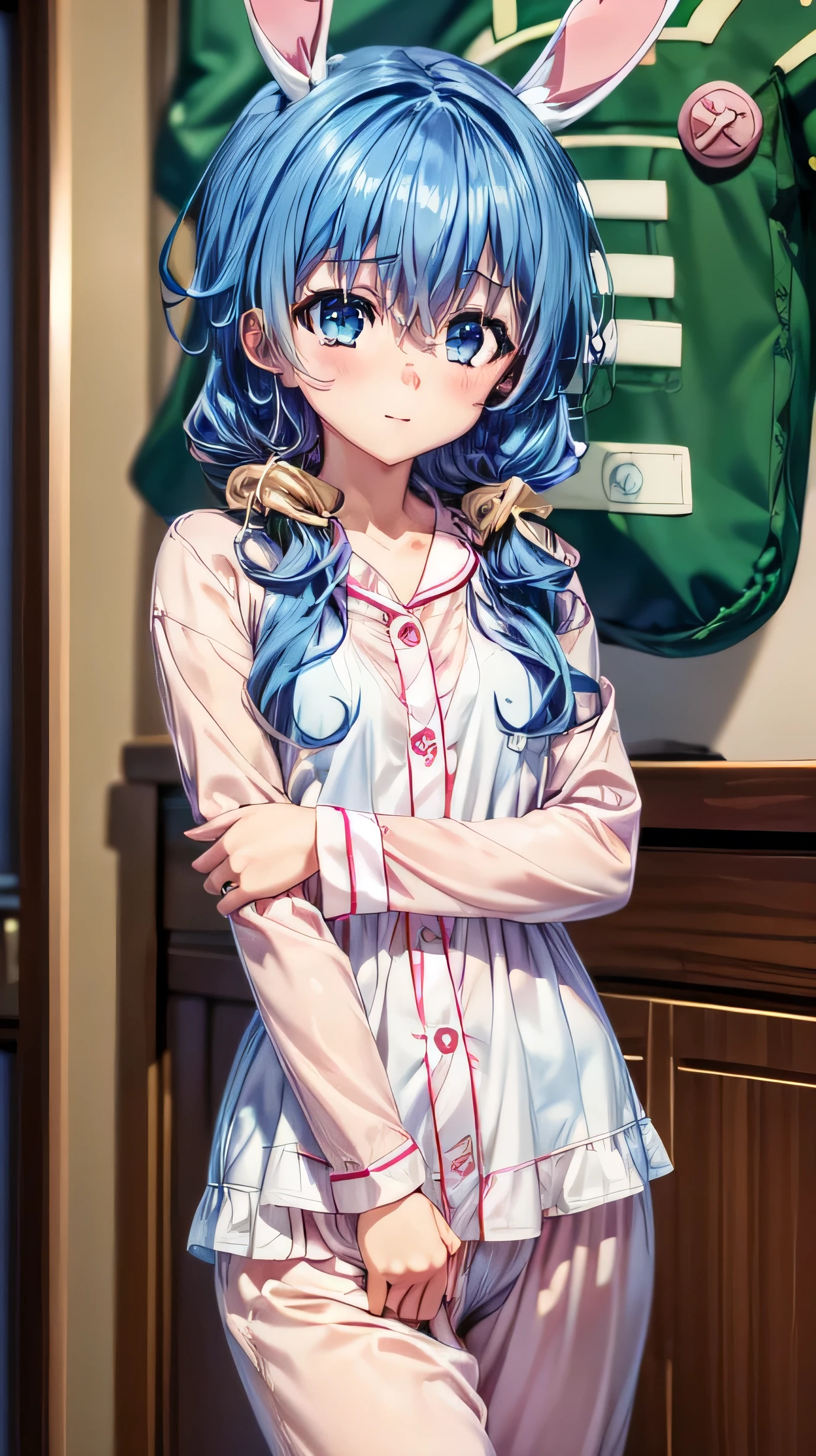 (((pixel-perfect, detail-perfect))), solo, 1girl, yoshino himekawa, in sexy pyjamas as rabbit puppet