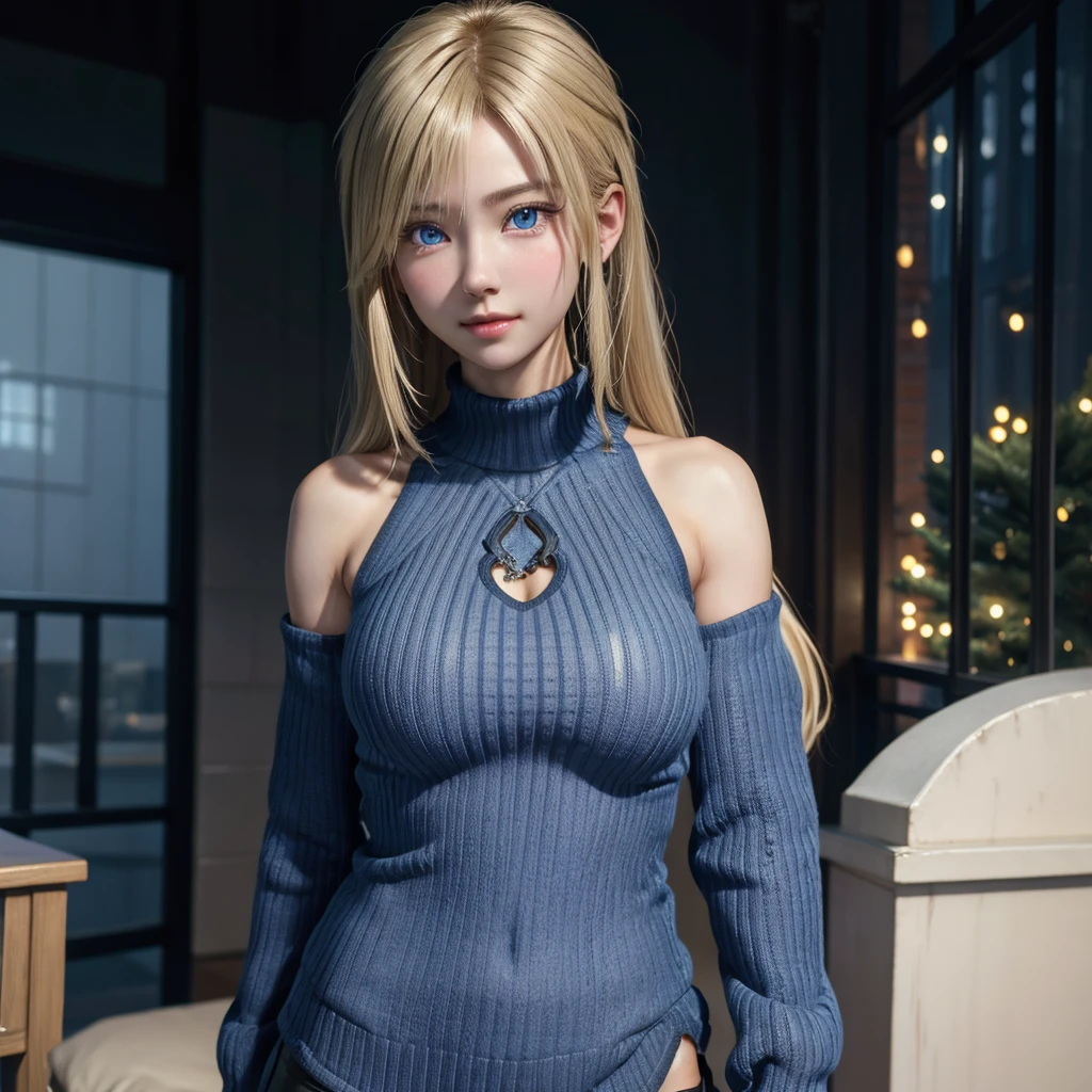 ​masterpiece、hightquality、。.。.。.。.。.。.。.。.。.。.。.。.。.。.。.。.3D、8K CG、intricate detailes、Detailed background、Sacred。ornament detached,cyborg, 15yo student, ((2girls)), perfect  body,cute girl, musculature, , looking to side,blue eyes, blonde hair、length hair, synthetic skin, Beautiful 、cropped sweater