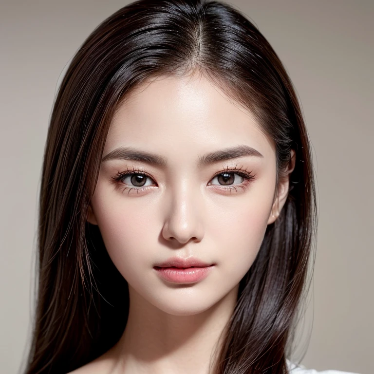(beautiful detailed face, portrait), (natural lighting), (vivid colors), (highres), (sharp focus), (photorealistic:1.37), (neutral expression), (studio backdrop), (clear background), (professional), (best quality), (passport size), (professional headshot), (closeup), (soft lighting), (subtle retouching), (minimal makeup), (symmetrical composition), (impeccable skin), (perfectly aligned features), (neutral color clothing), (subtle smile), (round face), (attractive features), (well-groomed hair), (friendly appearance), (confident expression), (ageless beauty), (fine details), (high resolution), (balanced exposure), (polished look), (classic style), (elegant), (flawless complexion), (beautiful eyes), (graceful pose), (neatly groomed eyebrows), (subtle highlights), (undersaturated colors), (realistic skin tone).