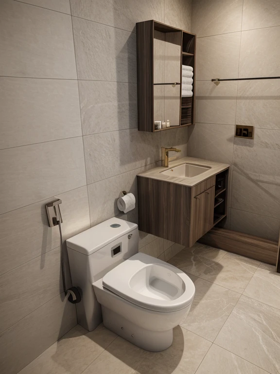 (masterpiece, best quality:1.2), KTH Rest room - Morden Luxury, Morden Luxury Rest room, white toilet