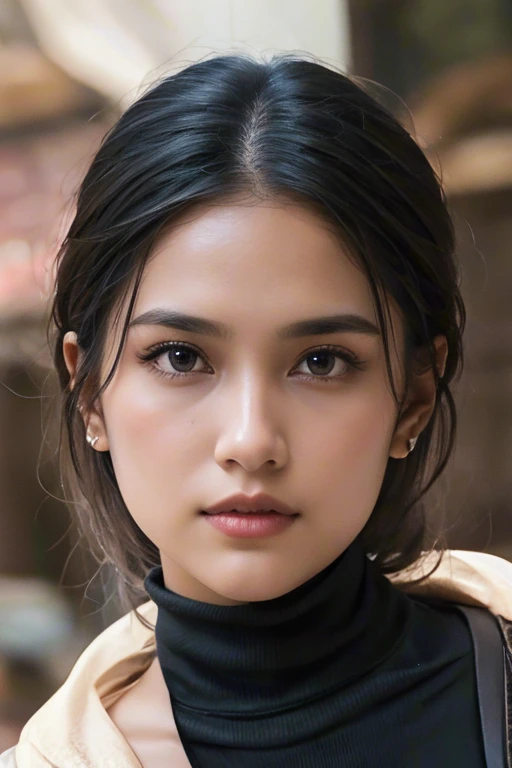 Beautiful ,18 years young cute Indian girl healthy, cold face ,8k,realistic, raw photo,dark black short hair ,fair skin, indian,clear facial features,, very detailed, 18years old, cold face, natural wavy, high resolution, masterpiece, best quality, intricate details, highly detailed, sharp focus, detailed skin, realistic skin texture, texture, detailed eyes, professional, 4k, no smile, shot on Canon, 85mm, shallow depth of field, kodak vision color, perfect fit body, extremely detailed, foto_\(ultra\), photorealistic, realistic, post-processing, maximum detail, roughness, real life, ultra realistic, photorealism, photography, 8k uhd, photography wearing black turtle neck sweater, sharp jawline