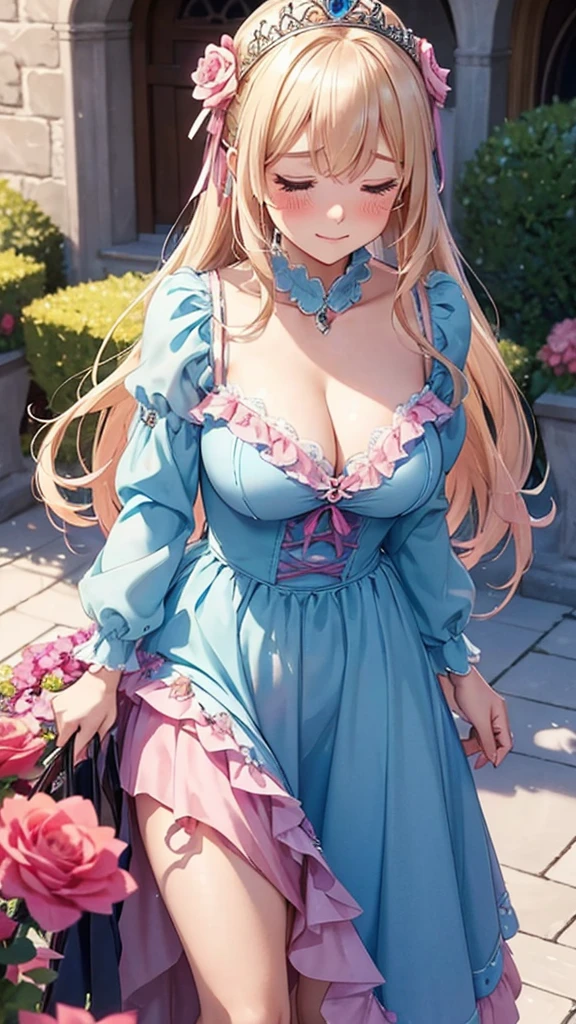 👸🏼👗🧕💗🌹🥀🌺🌸🪷💮🏰、((Cleavage))、Mid-chest、blushing shyly、Tears flowing
