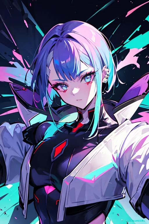 araffe com cabelo azul e piercings e um colar, estilo ciberpunk ， hiperrealista, arte cyberpunk ultrarrealista 8k, hyper-realistic estilo ciberpunk, estilo ciberpunk color, cyberpunk 2 0 anos. oh garota modelo, linda modelo de mulher cyberpunk, o retrato da garota cyberpunk, lindo rosto de garota cyberpunk, glamour da cor do retrato, in estilo ciberpunk, deusa linda cyberpunk com raiva