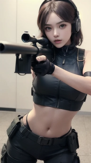 break,Ahegao,(The background is ruins at midnight:1.5),(Blurred Background:1.4),Has a break rifle, Has an MP7, Hold the rifle, special forces, Airsoft Gun CQB,Completely naked,pubic hair,Lower body naked,Armpit hair,Nipples,whole body,pubic hair,Completely naked,M-shaped legs,Female organ,Anal,Big Butt,Hip 150,Back view,お尻突き出して手でAnal拡げる