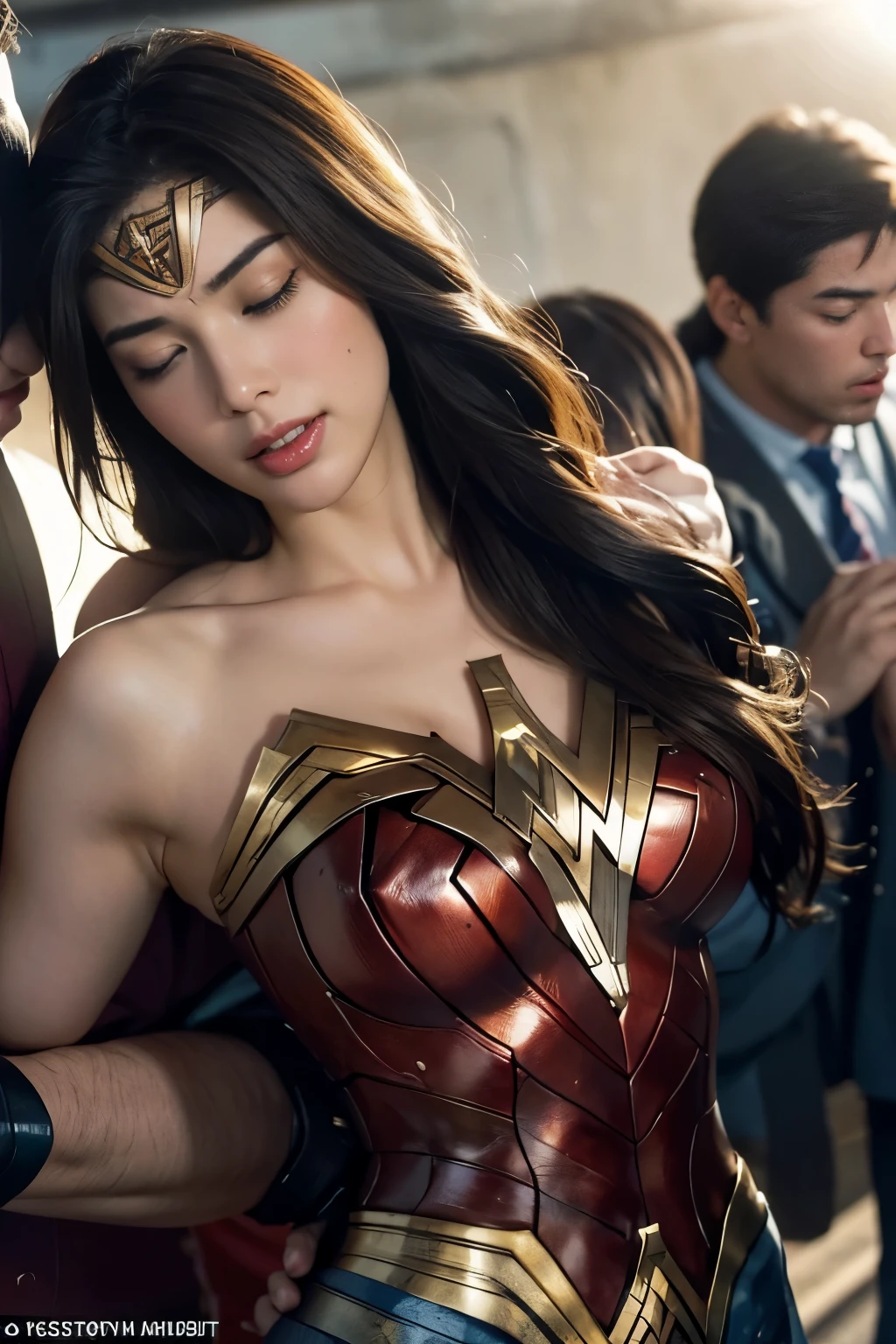 私はWonder Womanです、完璧なWonder Womanの衣装,押しDefeated,Defeated,A man mounts me,Face grabbed、Hug from the front,Hugged,Being strangled,You can hold it,Leaning on the man,Hugged,Can be lifted,Men lick my face with their tongues,The guys lick my head with their tongues,Men lick my hair with their tongues,My body is licked by men,sleeping face,Close ~ eyes,Open your mouth,Tired face,Face of Suffering,sleeping face,Being slapped in the face,Getting punched in the face,Fighting with men,Fight with the men,Surrounded by men,,Caught between the men,Being held back by men,Entanglement with males, Attacked by men,Brown Hair, masterpiece、beautiful girl、fine 目、puffy eyes、highest quality, 超High resolution, (reality: 1.4), Cinema Lighting,so beautiful、Beautiful Skin、(超reality的な)、(High resolution)、(8k)、(Very detailed)、(beautiful and fine 目)、(Very detailed)、 Detailed face、Diagonal bangle hair、Brown Hair、20-year-old、Wonder Womanのコスプレ,Wonder Woman