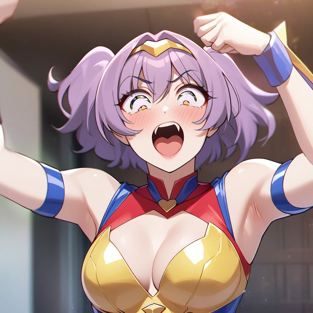nstagram model vanilopa (age 18) is in a crazy sexy super girl cosplay, doing a silly dance and making adorable but funny faces