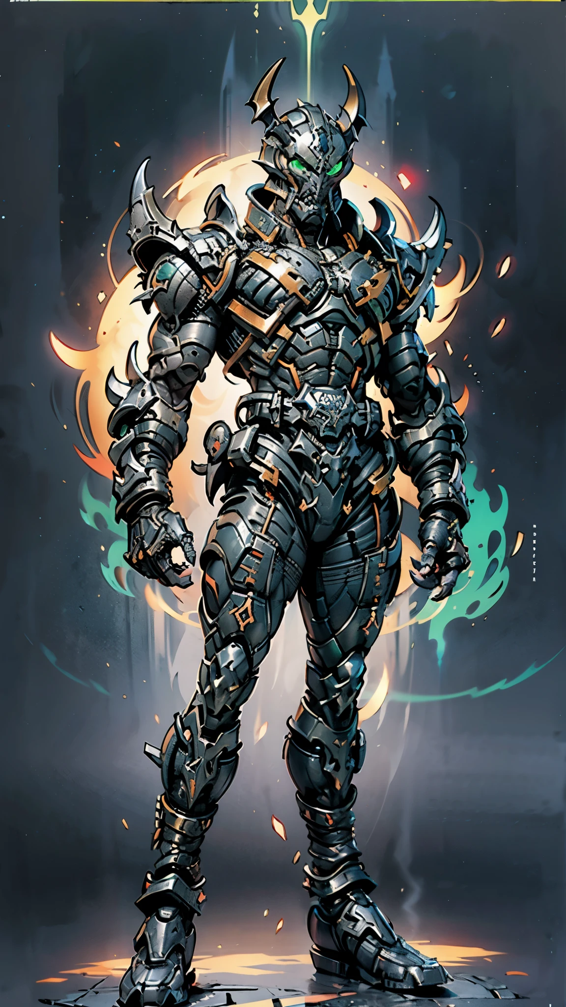 A man wearing a full-face helmet, a fantasy-style biotech armored combat suit, green eyes, (a composite layered chest armor), fully enclosed shoulder guards, matching arm and leg guards, the belt is adorned with fangs biting into orbs, (the color scheme is primarily black with red accents), the design balances heavy with agility, a high-tech bio-mecha armor, (Bat concept Armor, stand on the top of a skyscraper in a futuristic sci-fi city), this character embodies a finely crafted fantasy-surreal style armored hero in anime style, exquisite and mature manga art style, (battle damage, element, plasma, energy, the armor glows), ((male:1.5)), metallic, real texture material, dramatic, high definition, best quality, highres, ultra-detailed, ultra-fine painting, extremely delicate, professional, perfect body proportions, golden ratio, anatomically correct, symmetrical face, extremely detailed eyes and face, high quality eyes, creativity, RAW photo, UHD, 32k, Natural light, cinematic lighting, masterpiece-anatomy-perfect, masterpiece:1.5