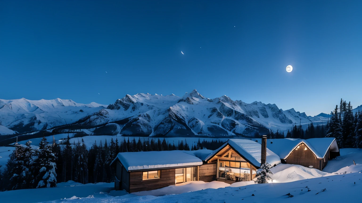 highest quality、Moon and Mountain、Beautiful night view、nature