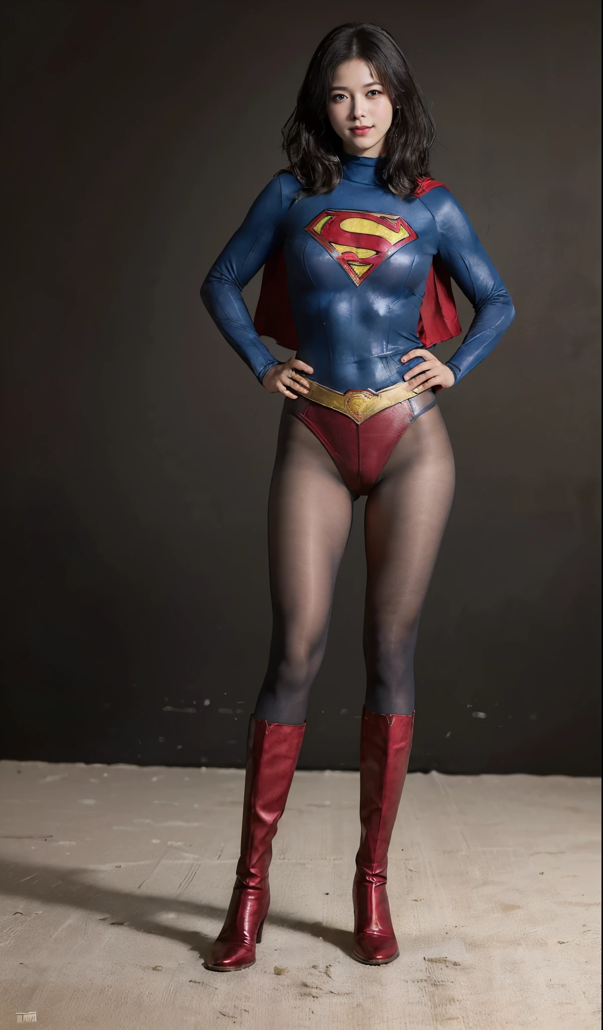 No background、(((Beautiful legs in black tights.)))、(((Legally express the beauty of your smile)))、((((Make the most of your original images)))、(((体にぴったりフィットするSupergirl Costume)))、(((Supergirl Costume)))、(((Beautiful hair with twin tails)))、(((suffering)))、(((Please wear black tights....、Wear red boots)))、((Best image quality、8k))、((Highest quality、8k、masterpiece:1.3))、(((Preserve background )))、Sharp focus:1.2、Beautiful woman with perfect figure:1.4、Slim Abs:1.2、Wet body:1.5、Highly detailed face and skin texture、8k