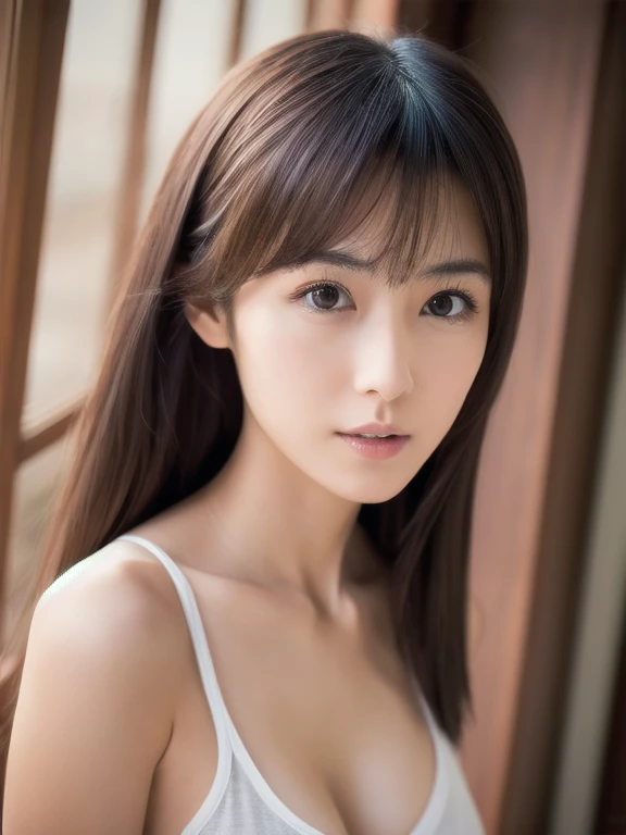 Skinny Japanese woman, 20-year-old, (Realistic), (Hyperrealism), (photoRealistic), (8k resolution), Depth of written boundary, (Upper Body:1.2), Highly detailed face, Fine grain, Cute face, Various expressions, Mr.々Hair style, (Small breasts:0.6), (Very small waist:0.7),