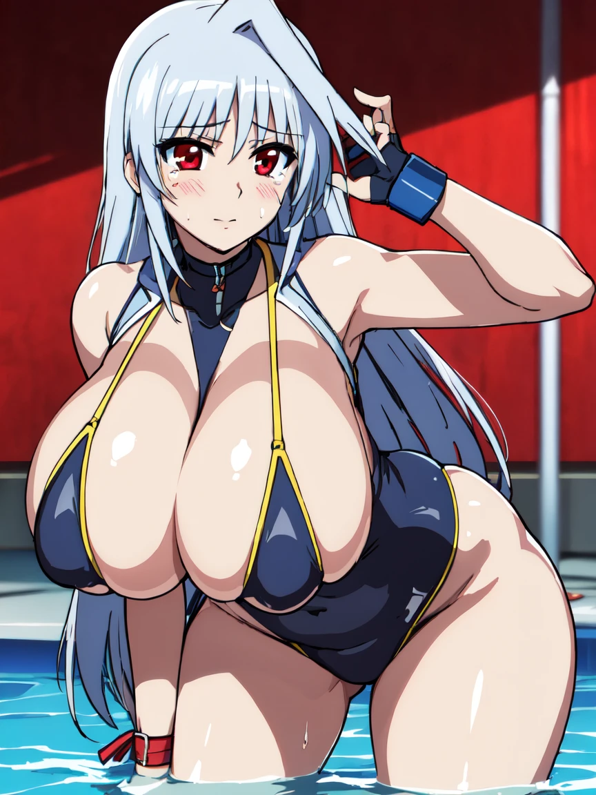 masterpiece,top-quality,reinforce eins,heroine of magical girl lyrical nanoha,1girl,solo,silver hair,long hair, outside splash hair,red eyes,beauty, very huge breasts,narrow waist,bust size is 120cm over,crying,sexy,soaked,seductive anime girl, oppai, biomechanical oppai,oppai proportions,Both hands are tied behind their backs and restrained,show oppai,put both hands behind her back,too much exposure swimsuit,micro bikini,swimsuit only,too much exposure swimsuit,micro bikini,swimsuit only,bust size is 120cm over,bust size is 120cm over,too much exposure swimsuit,micro bikini,swimsuit only,Both hands are tied behind their backs and restrained,show oppai,put both hands behind her back,show oppai,put both hands behind her backvery huge breasts,very huge breasts,bust size is 120cm over,too much exposure swimsuit,micro bikini,swimsuit only,Both hands are tied behind their backs and restrained,show oppai,very huge breasts,bust size is 120cm over,too much exposure swimsuit,micro bikini,swimsuit only,Both hands are tied behind their backs and restrained,show oppai,very huge breasts,where water collects,let your hair down,let your hair down, she wears nothing but a swimsuit, she wears nothing but a swimsuit, she wears nothing but a swimsuit