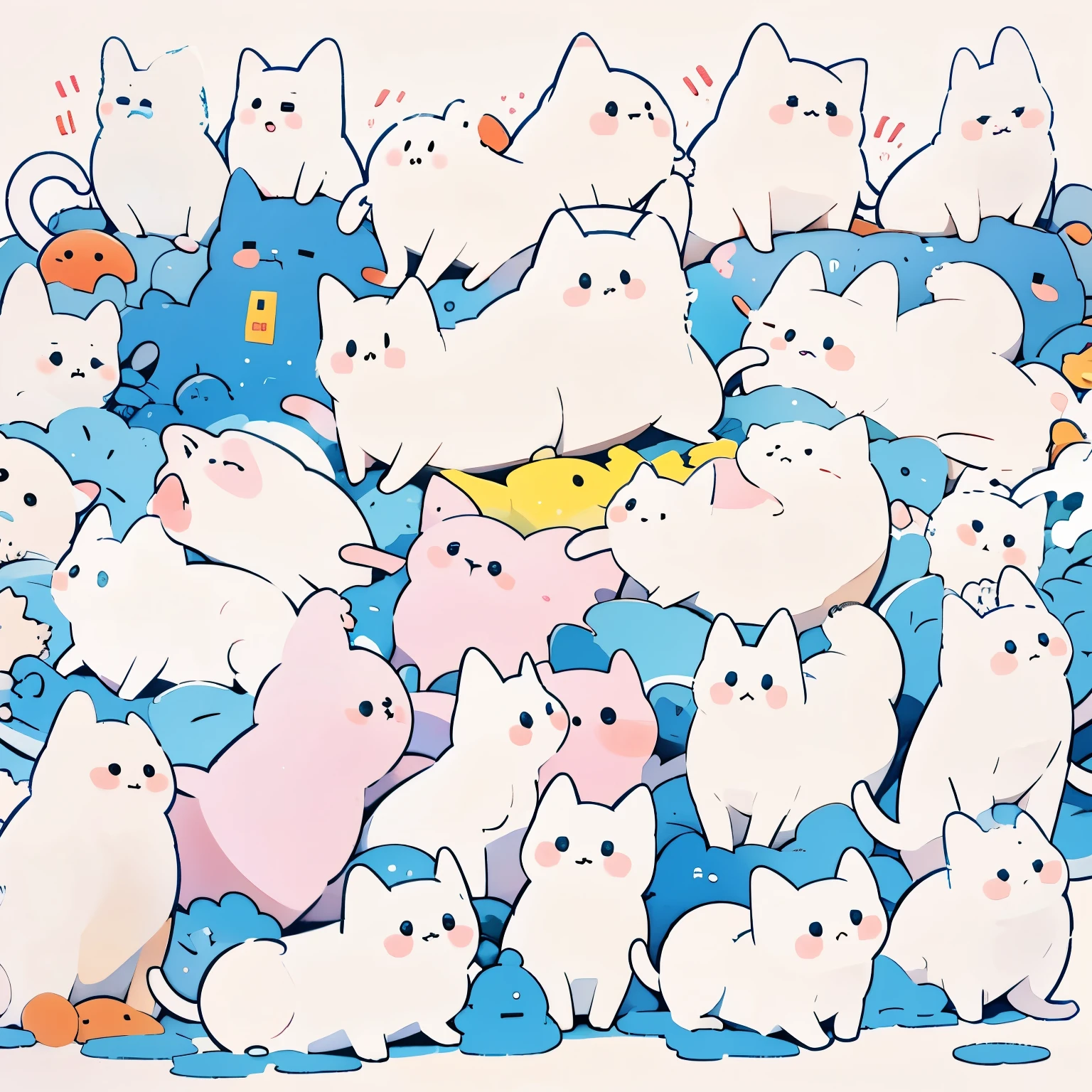 Only 1 cute white cat.