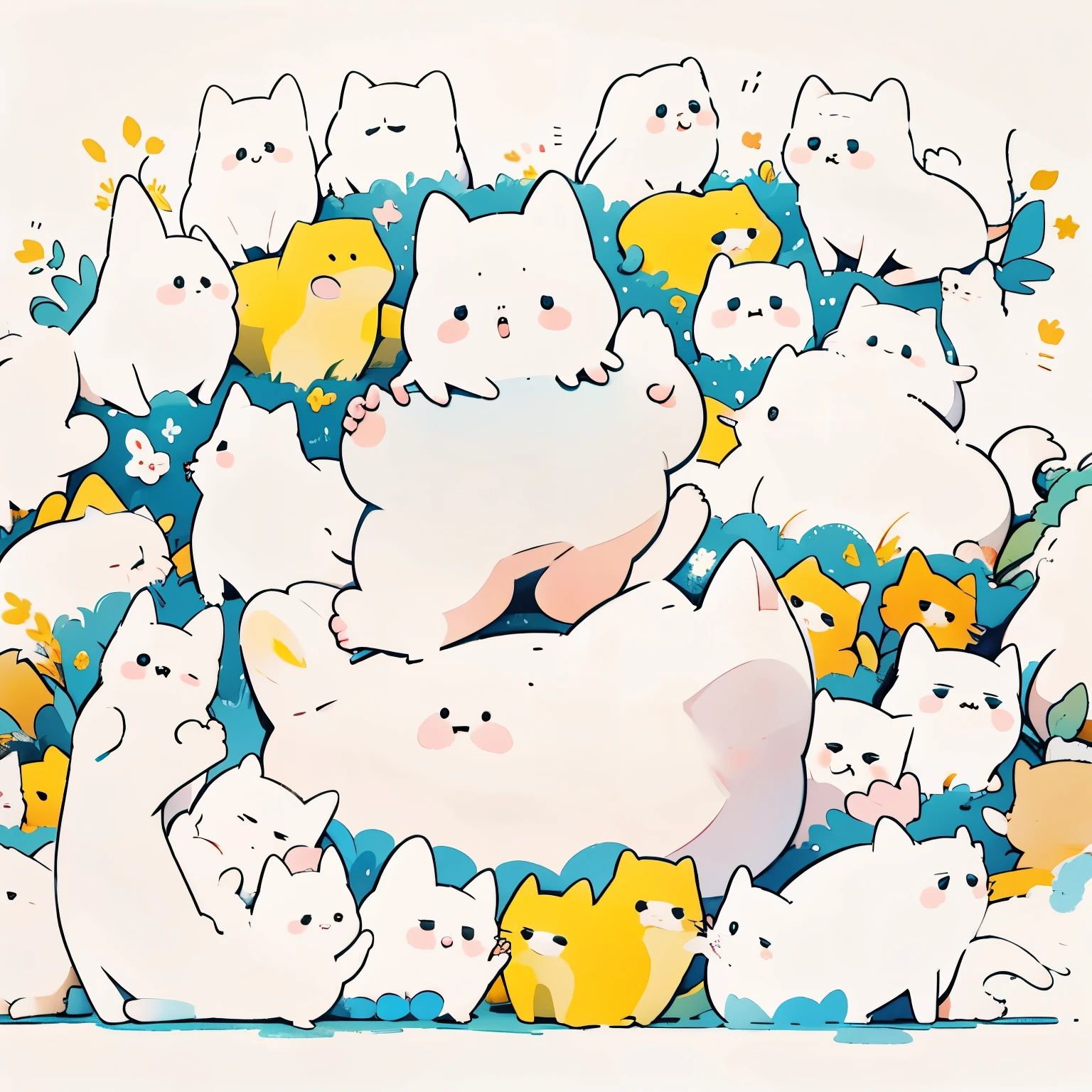 cute little white cat