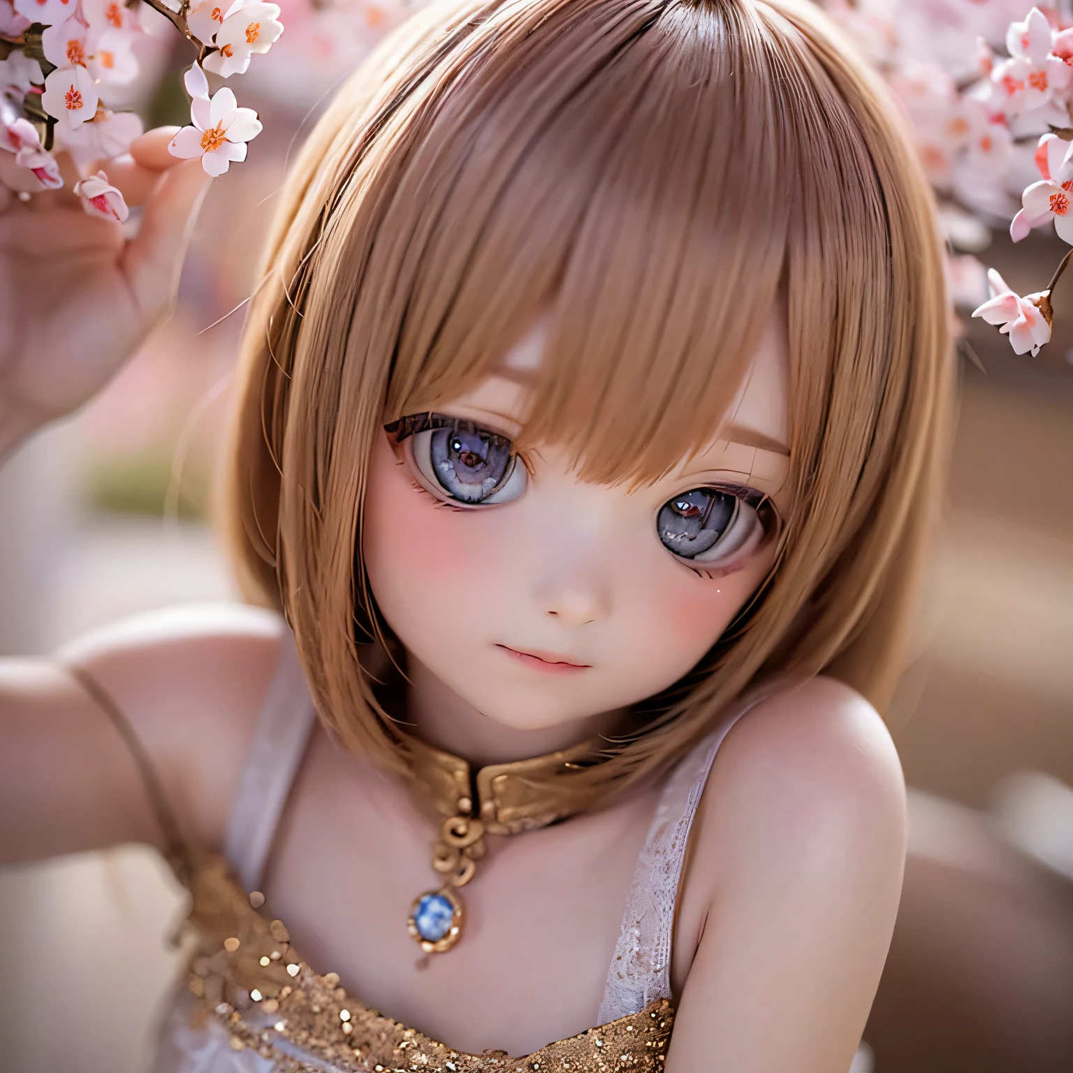 (best quality,ultra-detailed,realistic:1.37),Chibi Armin,2girls,naked,sexy pose,anime,soft pastel colors,dreamy lighting,flawless skin,twinkling eyes,rosy cheeks,floating cherry blossoms,satin ribbons,fantasy background,magical atmosphere