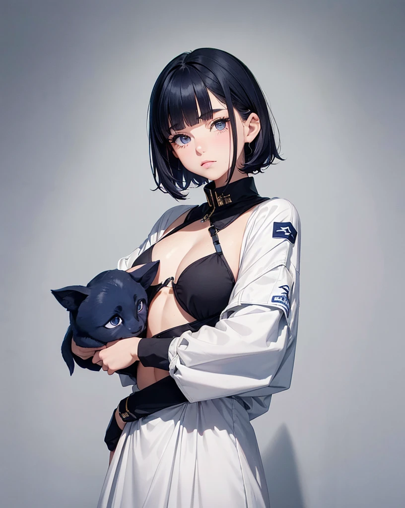 {Mia},girl,yo,
wavy short hair,navy hair-color,
parallel eyebrows,navy eyes,
eyes with large irises,blunt bangs,small nose,
small mouth, fresh lips,small chin,small breasts,5feet tall,