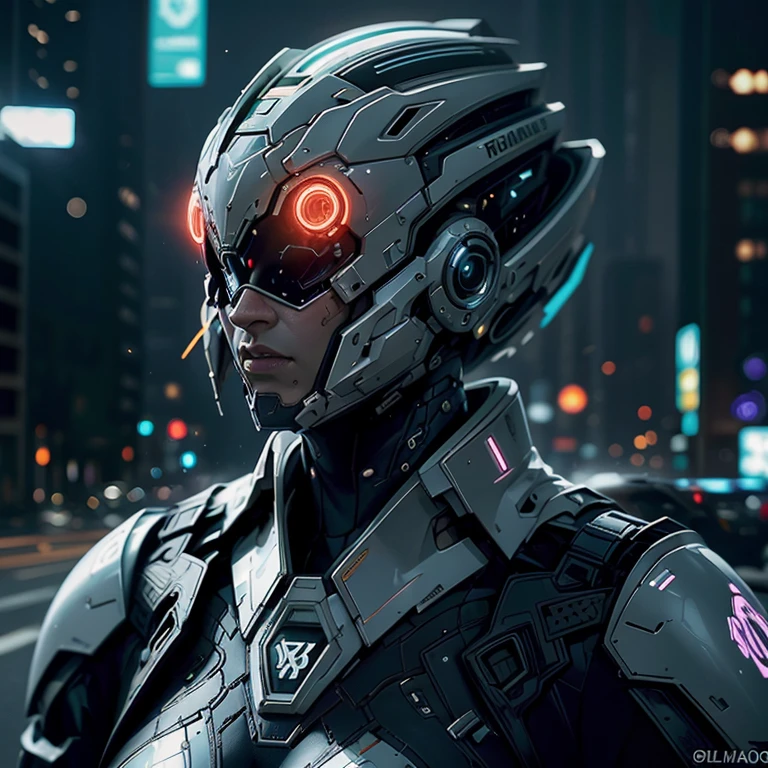 melhor qualidade, fotografia, cinematic lighting, intricado, cinematic detailed realista background, rosto detalhado, corpo todo, realista, 1 garota negra correndo, paisagem futurista, scifi, olhando para o espectador, Pose de modelo, traje futurista ciborg, neon lighting. Full hd