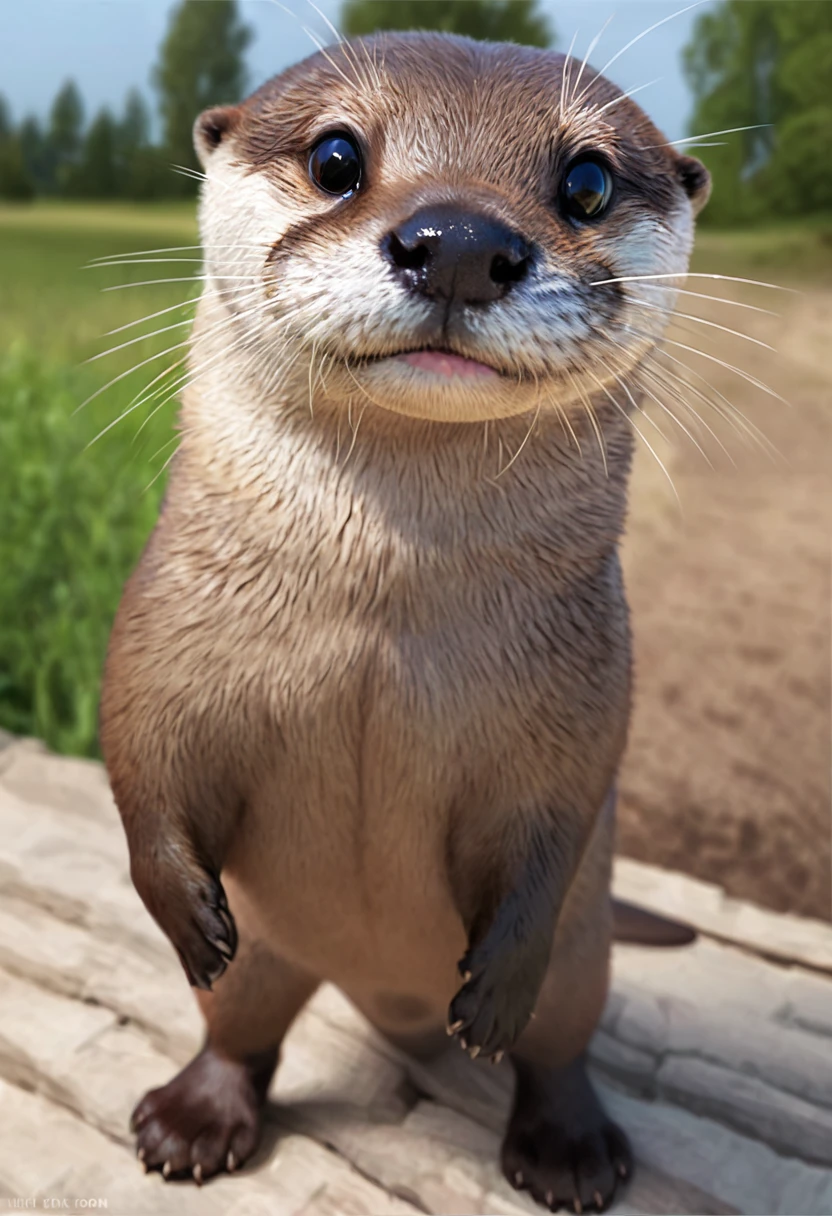 ((masterpiece, highest quality, Highest image quality, High resolution, photorealistic, Raw photo, 8K)), ((Extremely detailed CG unified 8k wallpaper)), An Otter, Cute and standing,