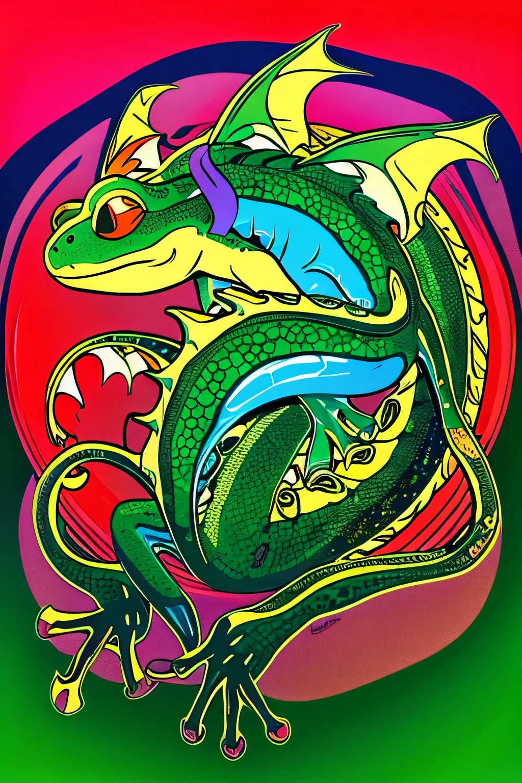 Frog and Dragon Chimera　psychedelic