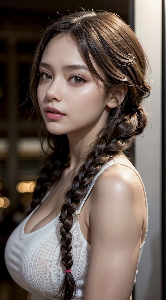 A busty woman in a tight Andano gym SHORT on the city streets and braided hair in a complex, elegant style is portrayed in a stunning scene. Your braided hair displays a variety of patterns and textures, demonstrating skill and art in creating the hairstyle.
The woman is portrayed with a confident posture, sorridente e orgulhosa, destacando sua beleza e autenticidade. Your facial features are distinct and expressive, reflecting your individuality and inner strength.
The scene is softly lit, highlighting the details of the braided hair and the beauty of the woman. Your presence is captivating, conveying a sense of grace and determination.
This depiction of a black woman with braided hair is a celebration of black culture and beauty., capturing the elegance and pride of a traditionally significant hairstyle. na rua na praca