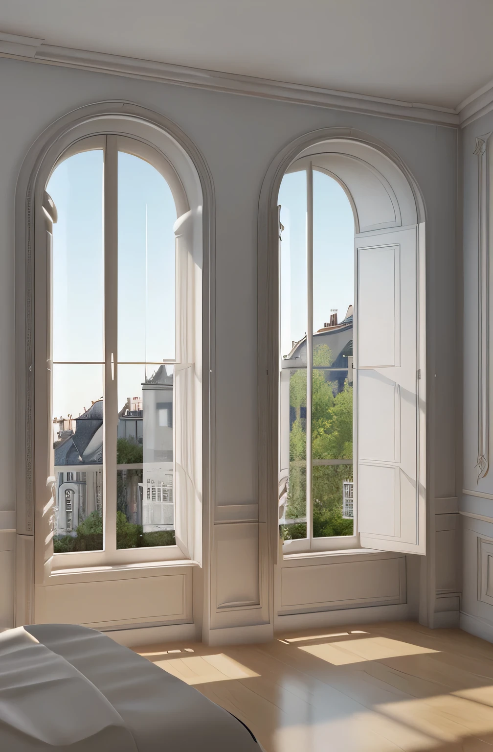 Professional 3d architecture rendering design of modern and French design for windows