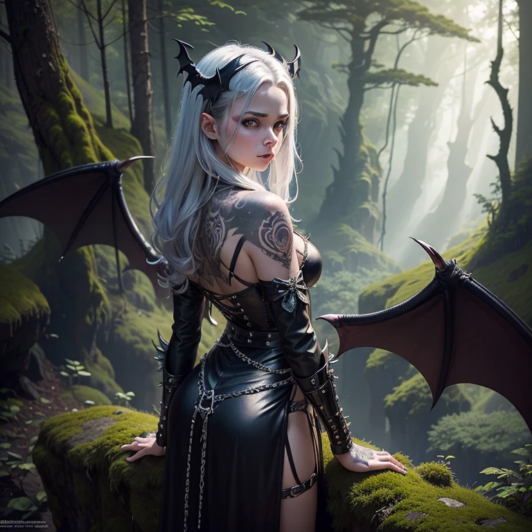 (Numerous award-winning masterpieces, with incredible detail, textures and maximum detail), (hyper realistic:1.4), (realistic:1.3), (best quality real texture skin), (finely detailed true circle eyes), (finely Detailed and beautiful face:1.6), ((medieval world)), (grim reaper:1.4), (icy look in the eye), (she has a nasty smile on her face but her eyes aren't smiling:1.3), (Full-length portrait:1.5), (It has a soul-reaping scythe in its hand:1.5), (Eyes that glow red in the dark), (Dramatic Light), (full-body standing image:1.5), (A majestic sight), Her countenance is gentle and beautiful, but somehow terrifying, (Large wings with ragged black feathers behind shoulders:1.3), (Wears a dark black hooded robe with intricate patterns:1.2), (A sack containing reaped souls with a faint glow:1.3), Folded wings, Earrings with a skull pattern, (Followed by Skeleton Reaper: 1.3), (((dramatic photo))), (twilight), (sunset), (dusk), ((dramatic pose)), (flamboyant photo), (golden hair), (silver hair), (chestnut hair), ((looks up)), ((looking down)), (gives full-body standing image:1.5), (Around her neck is a simple necklace of exquisite workmanship), Forgotten Tomb Overgrown with Vegetation, Great Tomb, Underground Labyrinth, Evil Temple Ruins, Sacrificial Temple, Mysteriously, (Magic Circle of Ominous Shine:1.2), Ancient Castle Ruins, Deserted Graveyard Ruins, Crumbled Ancient Tomb, Stagnant Water Ancient Ruins, Swamp Ruins, wavelets, running water, Shining majestic cloud masses and sky, lightning bolt,