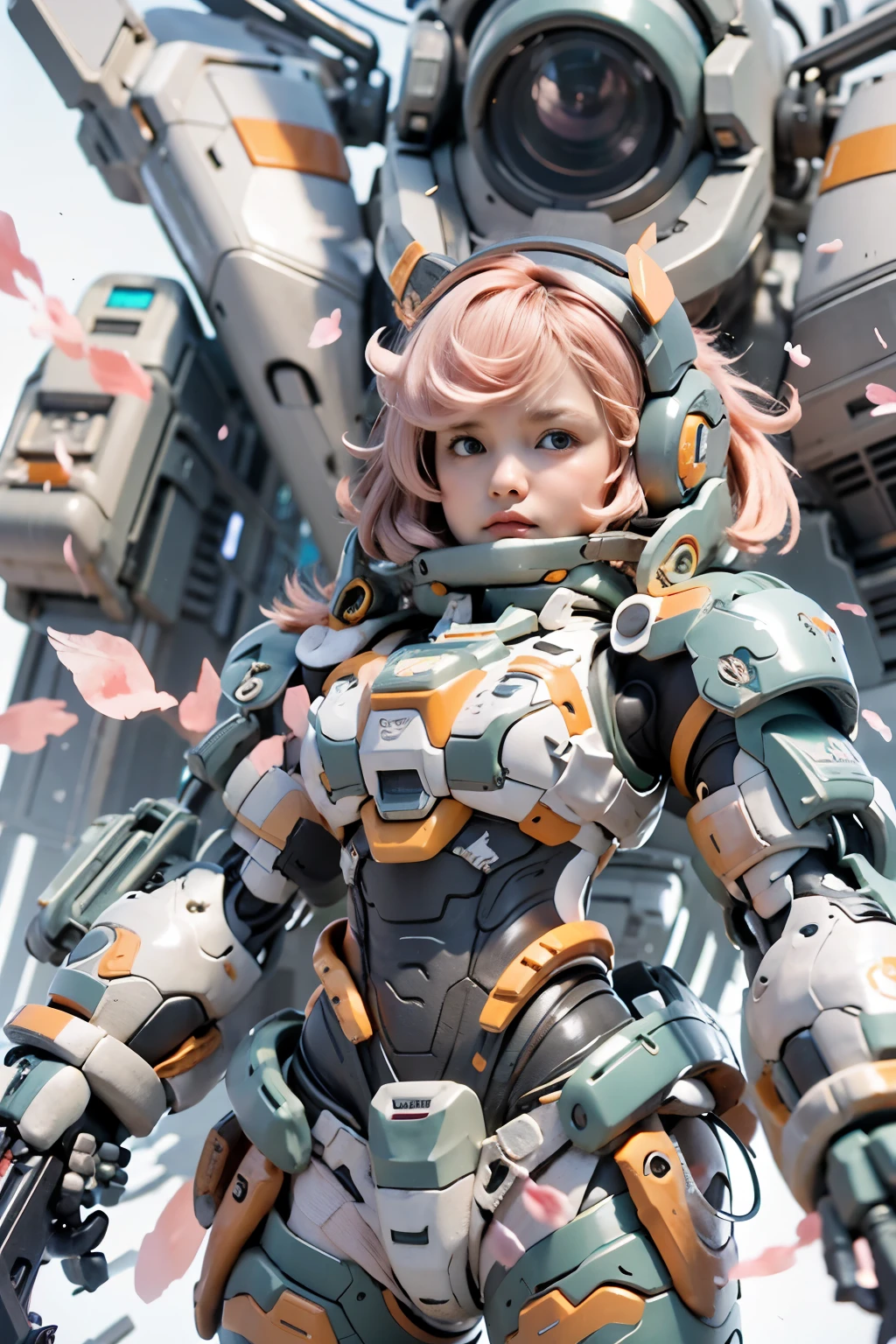 BJ_cute_Mecha,One boy,一人in,Looking_in_Audience,green_eye,Holding,Are standing,full_body,arms,pink_hair,wing,Little,Holding_arms,armor,gun,Hello,blush_Stickers,Helmet,Holding_gun,force_armor,
Professional lighting,Strong contrast,High level of detail,highest quality,masterpiece,White Background,Extremely realistic metal texture、Ceramic Coating