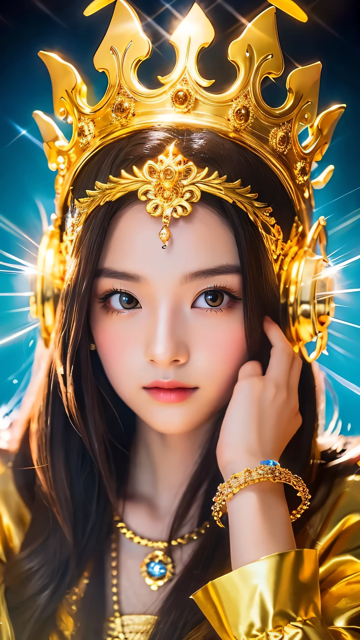 Ghibli style goddess gold gorgeous crown