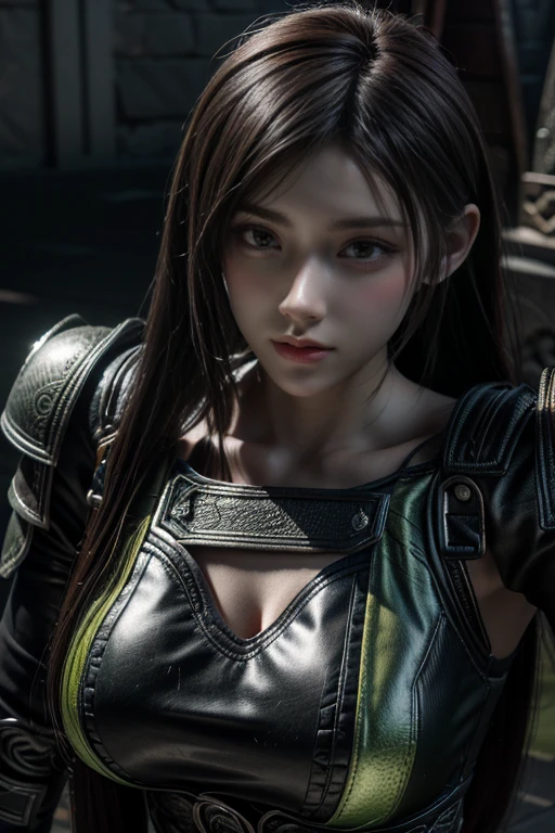 Game Art，Best image quality，Highest Resolution，8k，(Bust photo)，(Portraiture)，(Head close-up)，(Three-part method)，Unreal Engine 5 rendering， (Future Girl)，(Woman warrior)， Put your hands behind your back、Put your hands behind your back、
20-year-old girl，((Hunter))，Eye for detail，(Big Breasts)，Elegant and noble，Indifference，Brave，
（Medieval fur battle suit，Glowing magic lines，Detailed animal skin clothing for a medieval female knight，Medieval Ranger，
Photo pose，Simple Background，Cinema Lighting，Ray Tracing，Game CG，((3D Unreal Engine))，OC Rendering Reflective Pattern