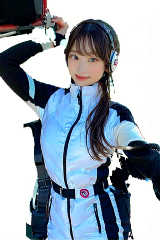 (8k、Raw photo、highest quality、masterpiece:1.2)、(Realistic、Photorealistic:1.37)、Ultra-detailed、超A high resolution、1 girl、Seeing the viewer、Beautifully detailed face、Laughter、narrow、(Narrow waist) :1.3)、((Red shirt outfit))、Beautifully detailed skin、Skin Texture、Floating Hair、((Tie your hair together))、Shapely large breasts、Professional Lighting、In front of the station at noon、Human whole body、Brown Hair、((The line is busy))、BREAK ((Detailed face, Professional photography)), Ultra-high resolution, (Realistic: 1.4), RAW Photos, highest quality, (PhotoRealistic Stick), concentrate, Soft Light,masterpiece, highest quality, Very detailed, 8K, BREAK (arms behind back):5,(arms up behind):1, (black sleeves):10,(black long tightfit sleeves) BREAK (headphone):10 (metallic gray astrovest), (metallic luster mirror finish astrovest):2,belt, BREAK blush:3,smile,look at viewer,(Blunt bangs),(black hair):2,(long hair):1.3 (drooping eyes),(Young Face), BREAK Portrait,(solo),1girl,(Caucasian):10,(android girl):1.4,Plump:0.7, ((25 years old)), ((Japanese)), BREAK (hidden hand):10, BREAK (Written boundary depth,futuristic space station,,space station,Bomi,neotech,bing_astronaut