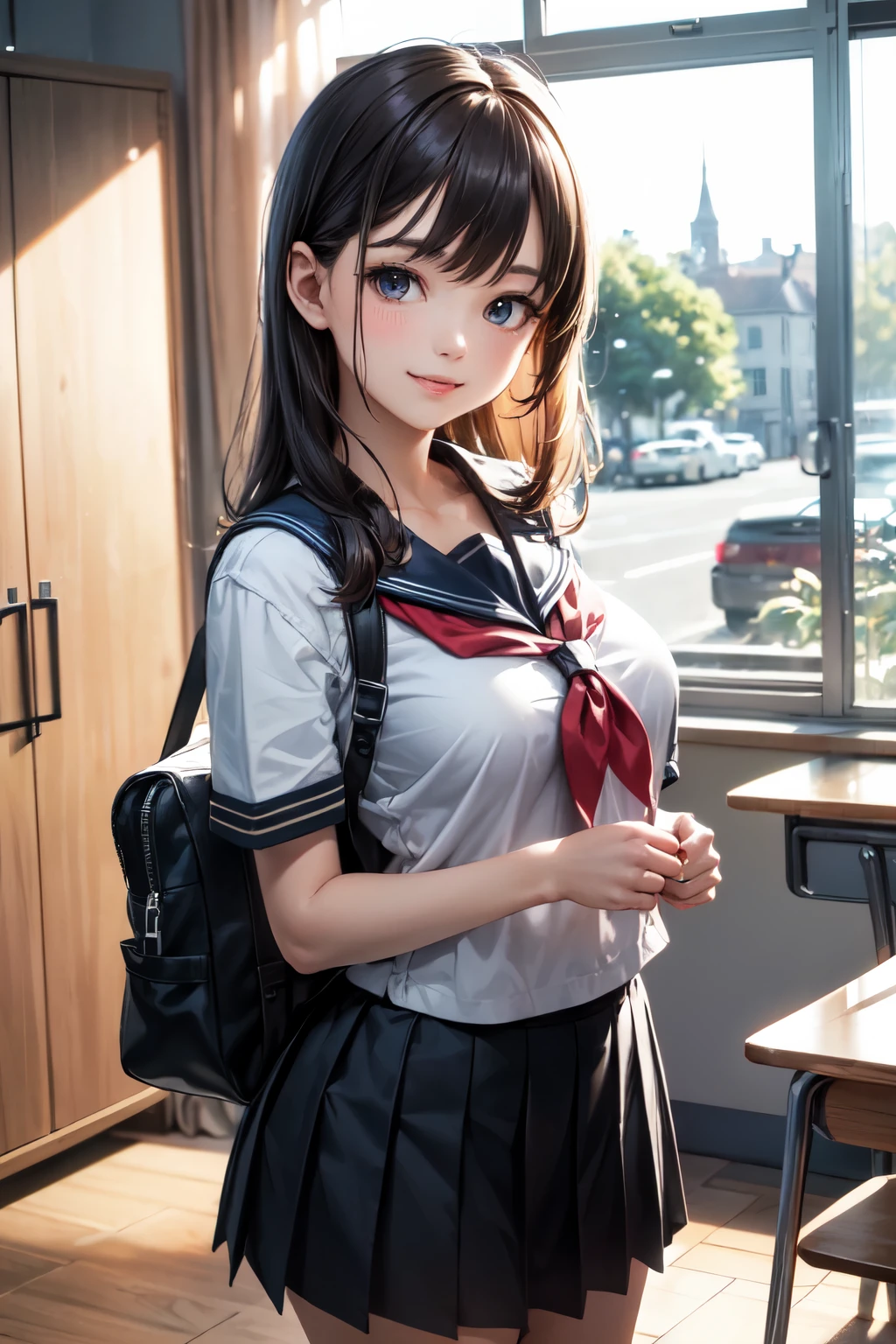 (masterpiece:1.2, Highest quality), (Realistic, photoRealistic:1.4), Beautiful illustrations, (Natural Side Lighting, Cinema Lighting),
View your viewers, Cowboy Shot, Front view:0.6, 1 Girl, Japanese, high school girl, Perfect Face, Cute and symmetrical face, Shiny skin,
(Mid-length hair:1.8, Straight hair:1.7, Brown Hair), Asymmetrical bangs, Golden Eyes, (Large Breasts:1.1, Thick thighs),
Beautiful Hair, Beautiful Face, Beautiful attention to detail, Beautiful clavicle, Beautiful body, Beautiful breasts, Beautiful thighs, Beautiful feet,
((Light blue collared shirt, Navy pleated mini skirt, socks, Navy tie, Navy vest, White knee socks)), Pink Panties,
(Beautiful views), evening, street, Vibrator in knee socks, (Roll up the skirt yourself, ), (Dildo under clothes),
((Ahegao, Embarrassing, Scared, Open your mouth)),
