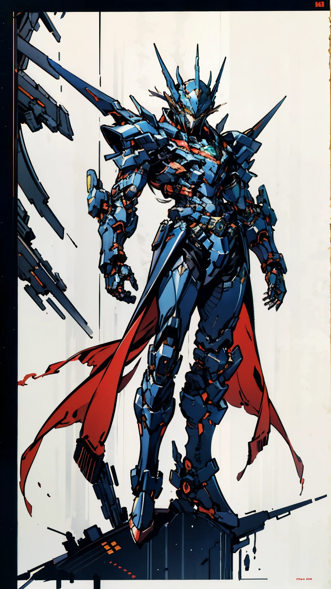 A man wearing a full-face helmet, a fantasy-style biotech armored combat suit, green eyes, (a composite layered chest armor), fully enclosed shoulder guards, matching arm and leg guards, the belt is adorned with fangs biting into orbs, (the color scheme is primarily black with red accents), the design balances heavy with agility, a high-tech bio-mecha armor, (Bat concept Armor, stand on the top of a skyscraper in a futuristic sci-fi city), this character embodies a finely crafted fantasy-surreal style armored hero in anime style, exquisite and mature manga art style, (element, plasma, energy, the armor glows), ((male:1.5)), metallic, real texture material, dramatic, high definition, best quality, highres, ultra-detailed, ultra-fine painting, extremely delicate, professional, perfect body proportions, golden ratio, anatomically correct, symmetrical face, extremely detailed eyes and face, high quality eyes, creativity, RAW photo, UHD, 32k, Natural light, cinematic lighting, masterpiece-anatomy-perfect, masterpiece:1.5