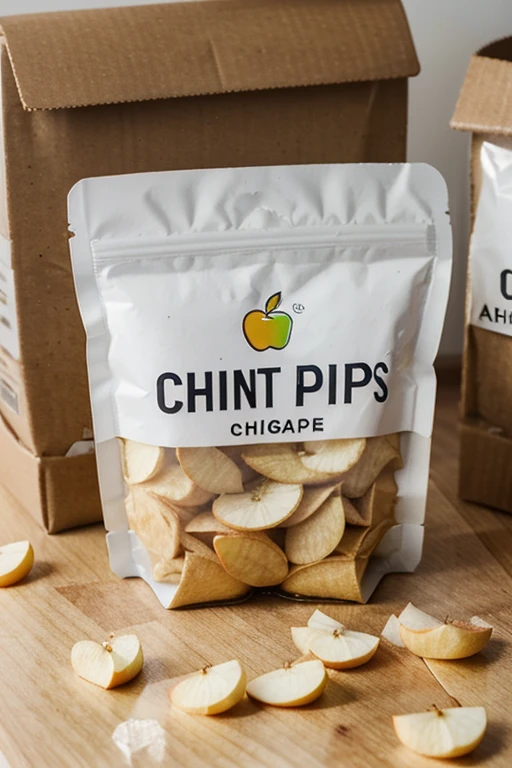one pack of original white apple chips without skin. In ziplock packaging without a packaging label