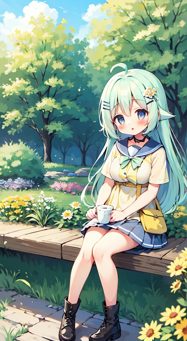 ((highest quality,masterpiece,))anime girl,cute face,style,flower garden,countryside,garden,1girl girl,