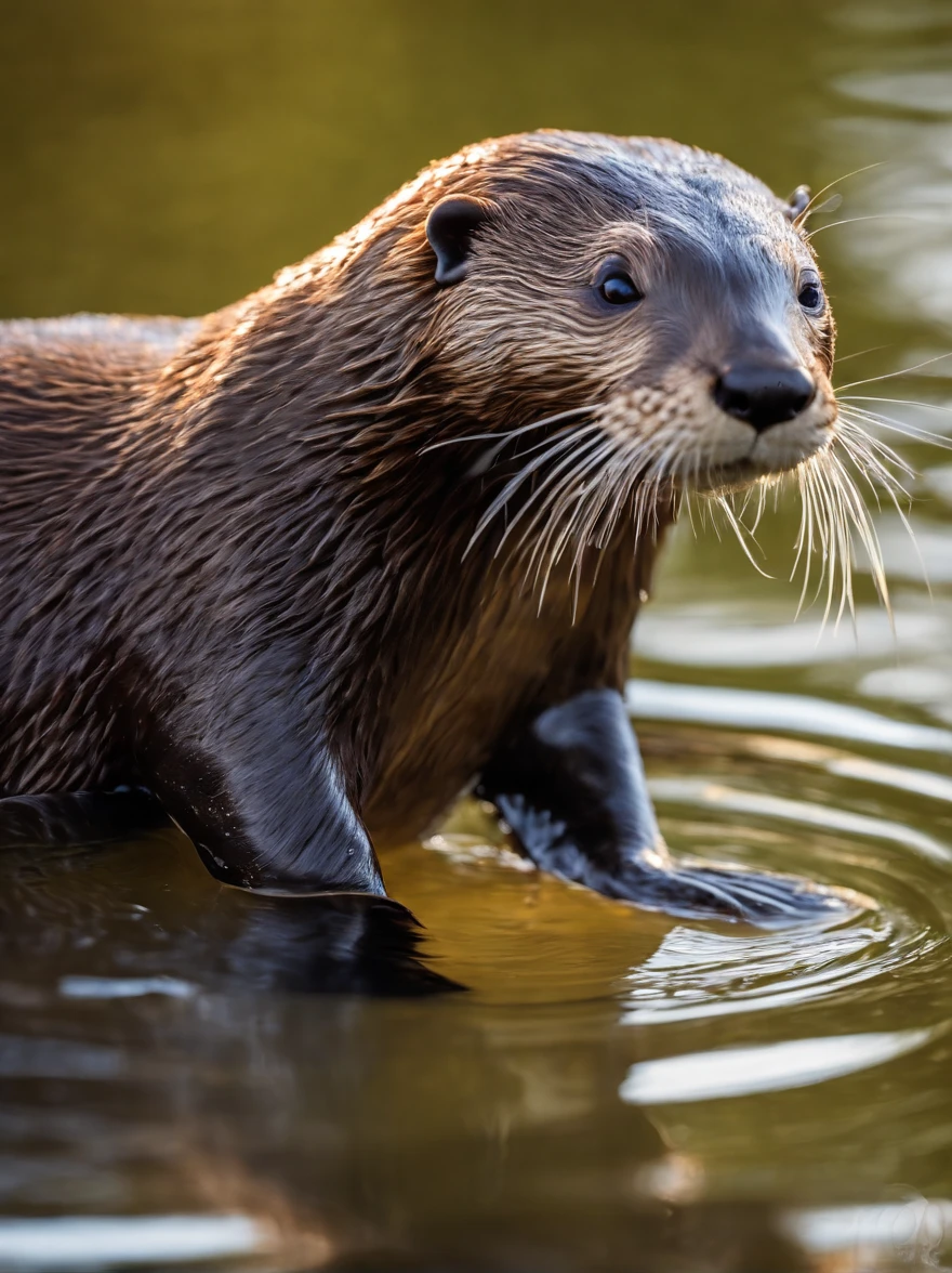 SIGMA 85 mm F/1.4,1/1000 sec shutter,ISO 400,solo,1otter\(wet fur,diving into the river,full body,from side\), BREAK ,background\(under the beautiful river,strong fast river flow\), BREAK ,quality\(8k,wallpaper of extremely detailed CG unit, ​masterpiece,hight resolution,top-quality,top-quality real texture skin,hyper realisitic,increase the resolution,RAW photos,best qualtiy,highly detailed,the wallpaper,cinematic lighting,ray trace,golden ratio\),golden hour,dynamic angle,motion blur,award-winning,((close up))