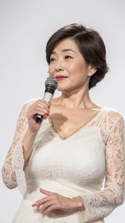 Asian Beauty, Full-body display, Wife, ((Fractal Art)), (((masterpiece))), 8k, Clear images, (((alone))), (((Japanese older milf))), Pure white background, Gray Hair, Lower your arms, Wear a flashy bra, gravure, look forward to, ((Elderly mature woman with an old face)), Depict lips accurately,Red lips, Flashy makeup, (((alone))), (((Perfect Anatomy))), Elderly, Pure white background, gravure, Natural upright posture, look forward to, ((Obscene)), Beautiful mature woman, highest quality, Very detailed, Realistic, Very detailed細なスキン, (1 Japanese Mature), (positive), 90 years old, Huge breasts, Mature politician, Glamour, sexy, Pure white skin, Looking at the audience,