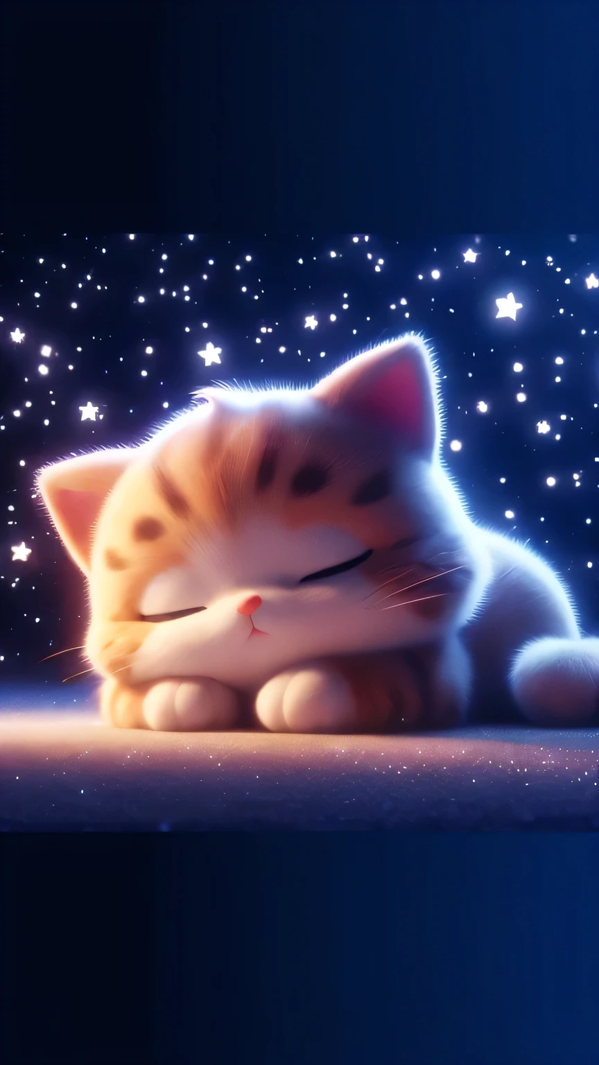 There is a cat lying on the ground, Cute digital art, Cute and detailed digital art, Cute 3D rendering, Adorable digital painting, Dream Animal Cute Eyes, cute catのアニメビジュアル, Cat Cat Dream Cats, Space Cat, Cat Cat Dream Cat, Cute artwork, Space Cat, cute cat, mobile wallpaper, High Quality Wallpapers