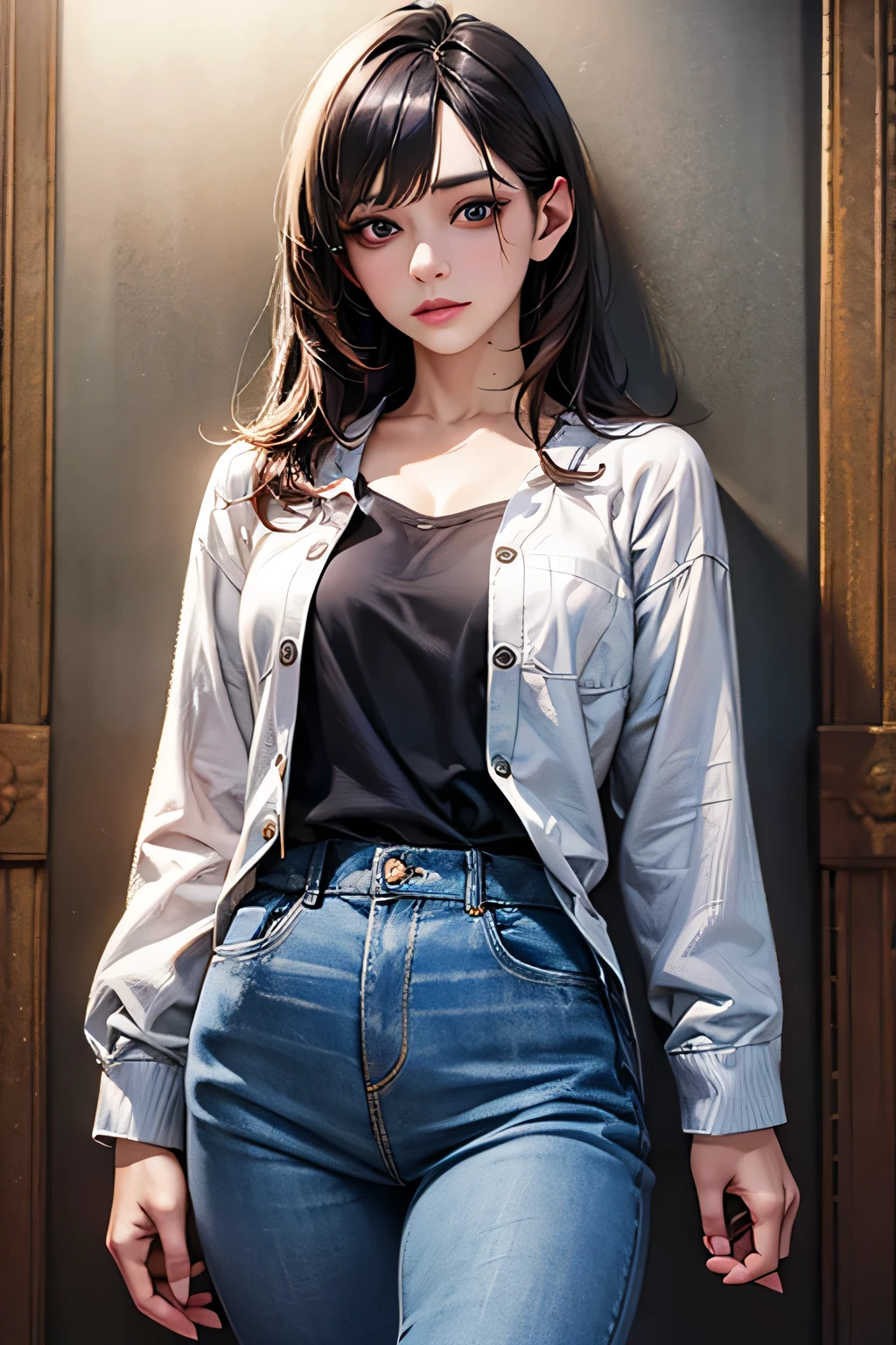 (highest quality、8k、32k、masterpiece)、(Realistic)、(Realistic:1.2)、(High resolution)、Very detailed、Very beautiful face and eyes、1 girl、Delicate body、big breasts, (highest quality、Attention to detail、Rich skin detail)、(highest quality、8k)、Very detailed、(Realistic、Realistic:1.37)、Bright colors、Full Body Shot, (Casual Fashion)