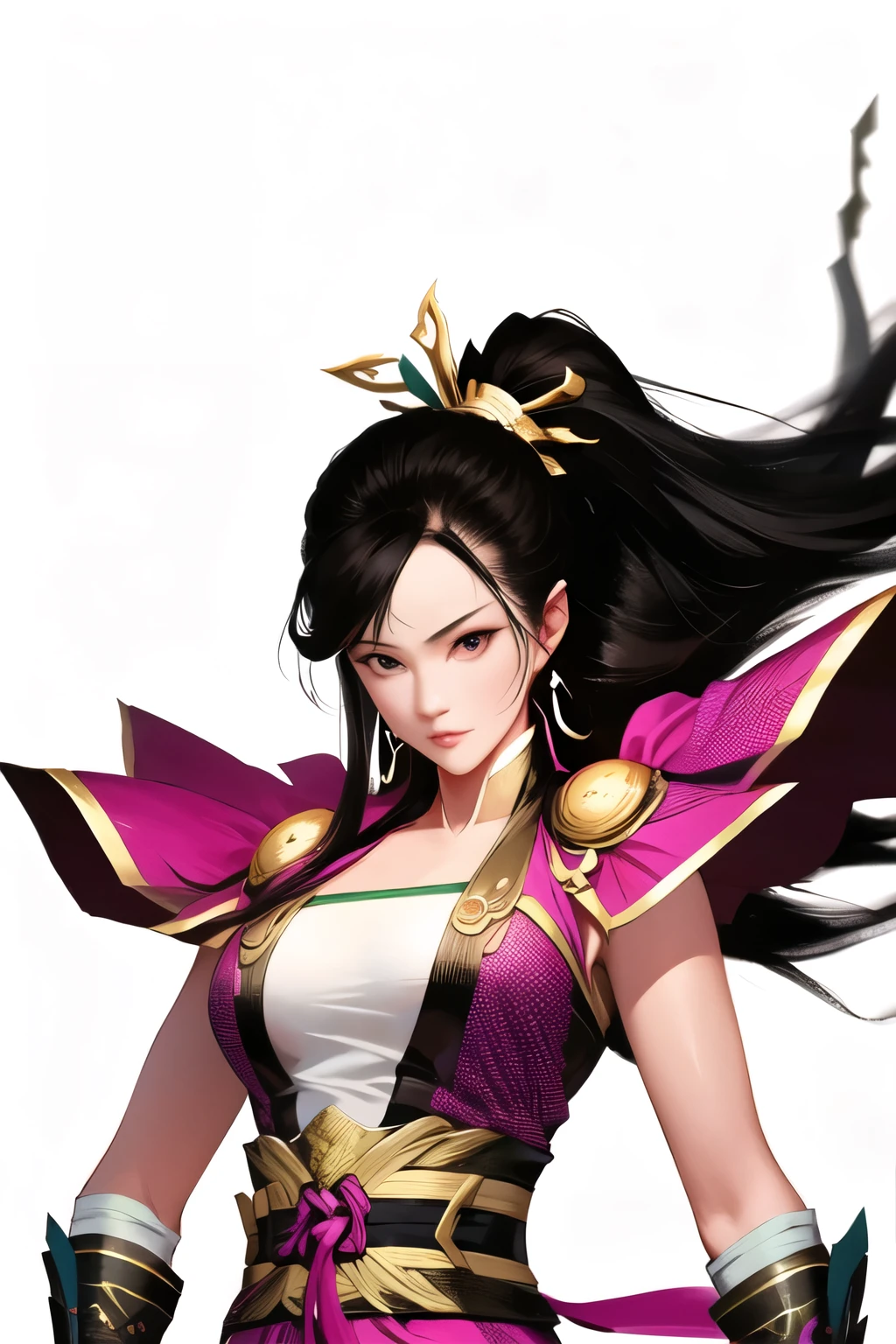 (masterpiece, best quality:1.2), ink Wuxia,blacklight, solo,upper body,long hair,lips