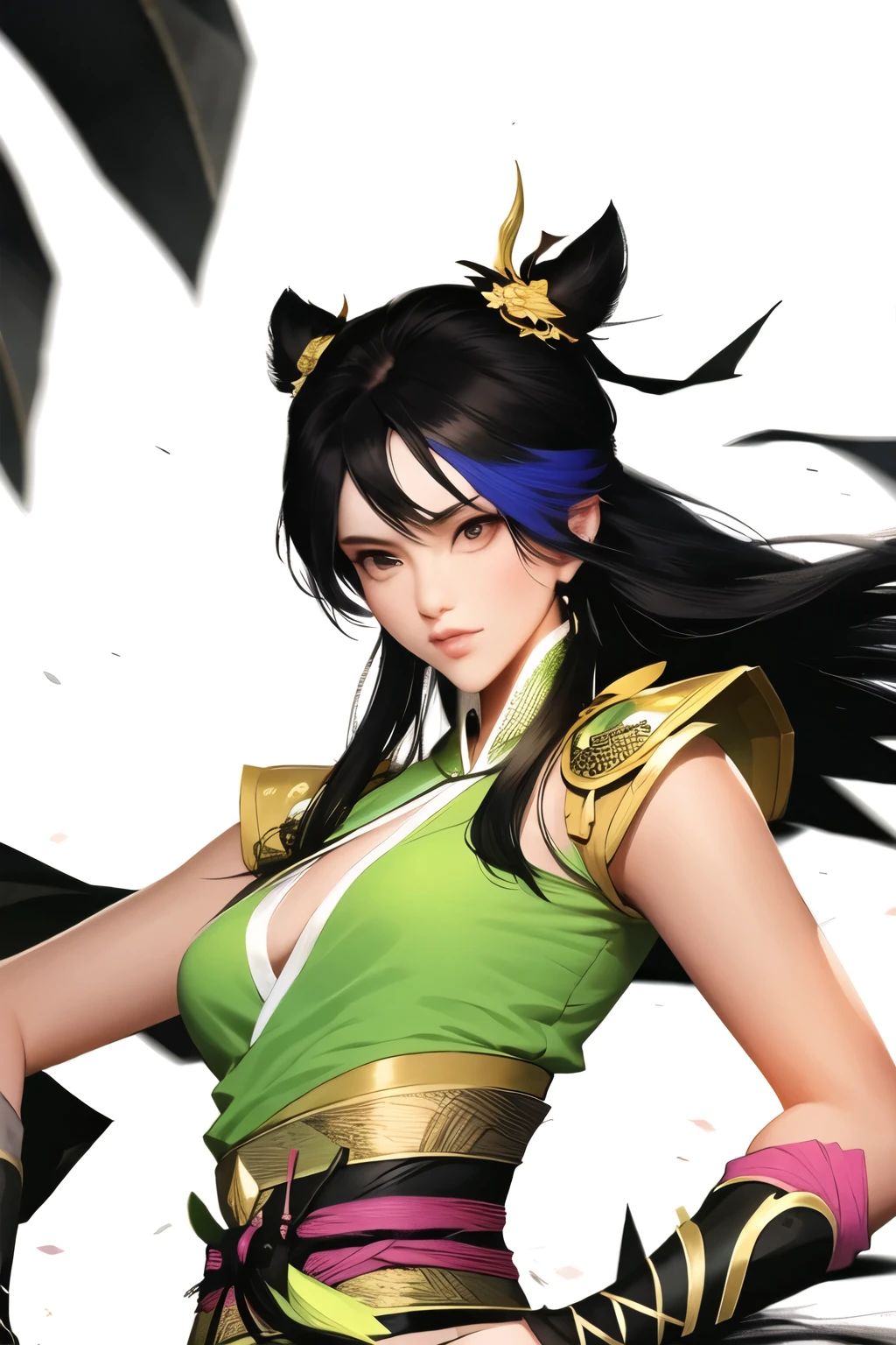 (masterpiece, best quality:1.2), ink Wuxia,blacklight, solo,upper body,long hair,lips