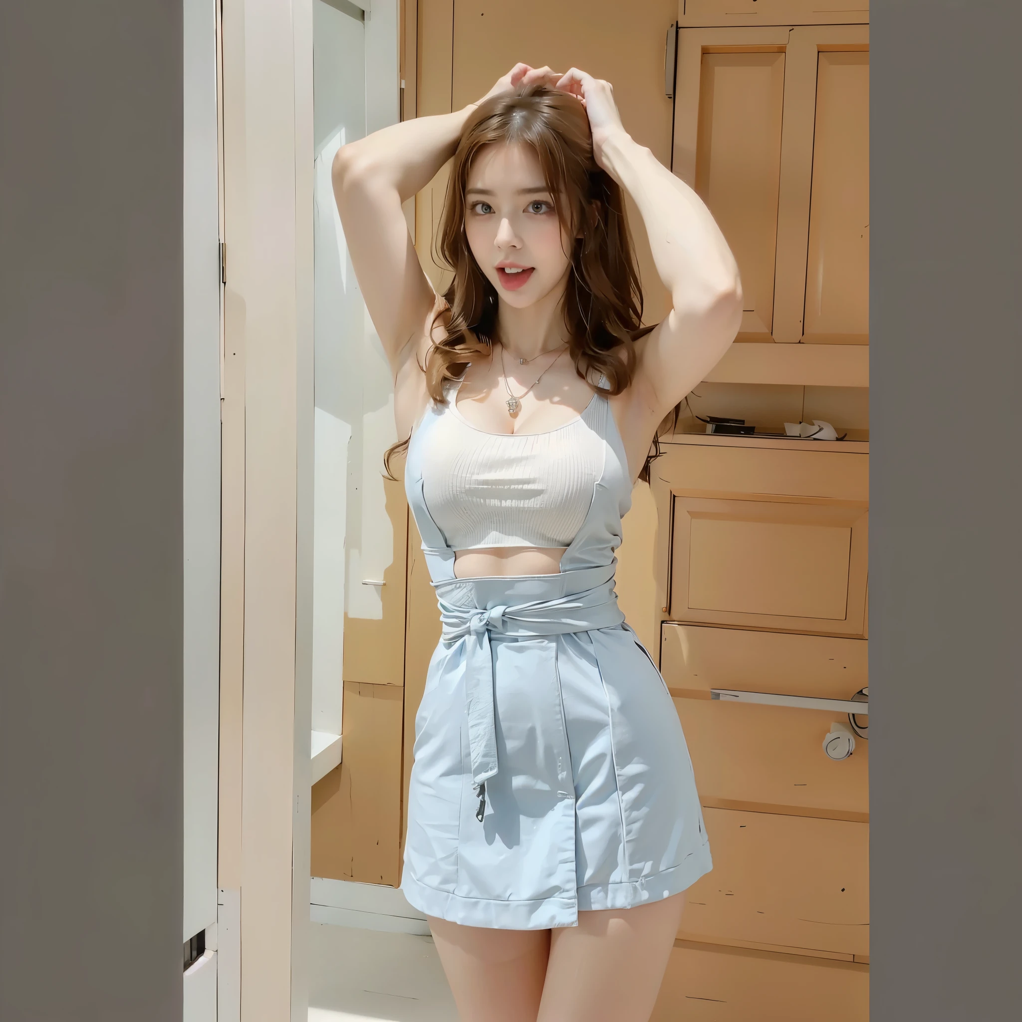 (((Very short skirt、Very large breasts、Big Breasts、Very big ass、Very thin waist)))