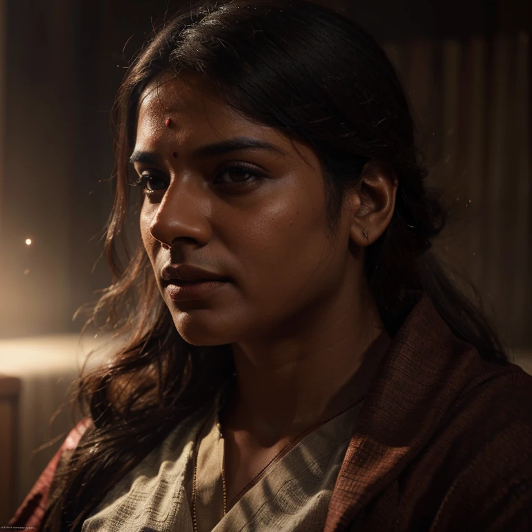 Indian poet kabir das fantasy art, photo realistic, dynamic lighting, artstation, poster, volumetric lighting, very detailed faces, 4 k, in the light red, deep shadow, low key