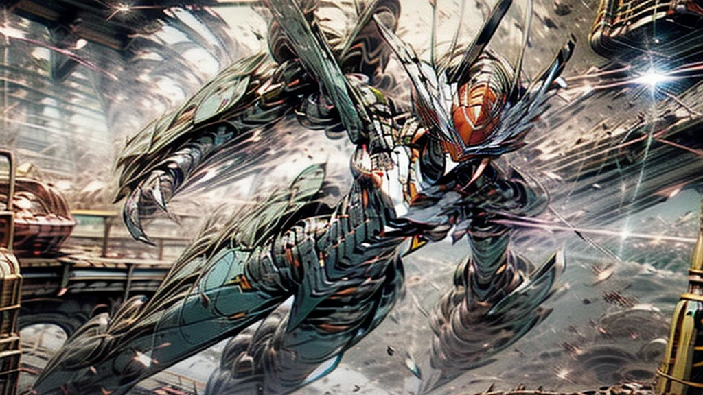 ((((Perfect female whole body))))、(((Scenes where the background is visible at a high angle、Focus on the background、masterpiece)))、(((A slender female admiral with a flat chest、Red military costume、Light leaks through the slits in the visor covering the face.)))、Glaring at me、((両足でmaritimeに浮かび立つ))、Morning Sea、((maritime))、Dragon Man、Spreading his sharp-clawed arms、((Thrusts out his sharp-clawed right arm forward))、(Spread your legs wide)、Purple square gem in center of chest、Shotgun in left hand、Proudly、Lean back
