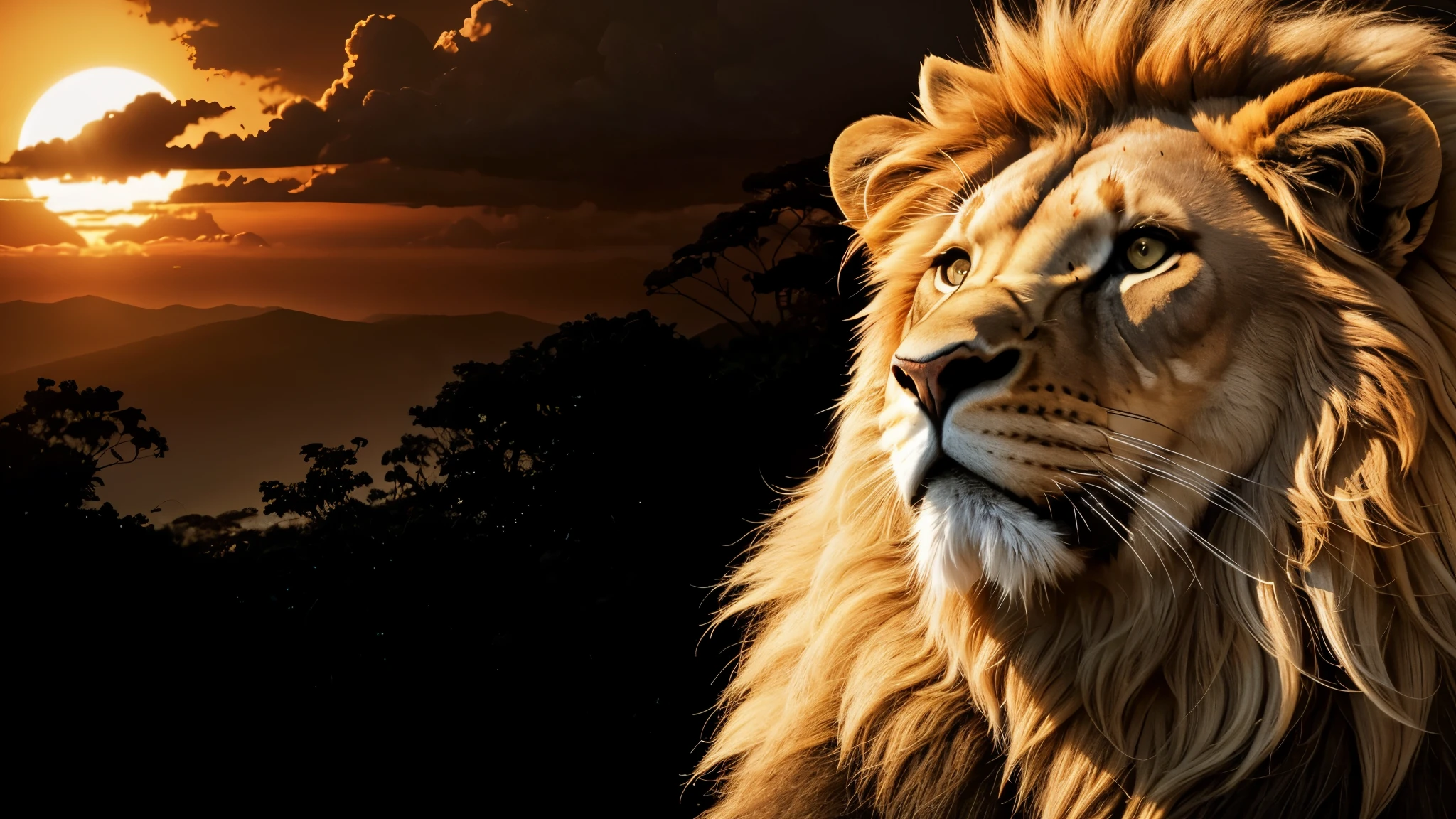 lion, Divine lion, naturais, Natureza, Natureza, Linda, Rendering, Sky, Stars Light, Thunders, Realistic Thunders, Eletricidade, Fotorrealista, UltraHigh definition, 4K, texturasdetalhadas, thunder, sombras detalhadas, cores detalhadas, por do sol, sol se pondo, sunset, Natureza Linda, Grande Divino, por do sol, contraste detalhado, Contraste realista, high resolution, cores detalhadas, fogo, eletricidade, divina criatura, 8k, Realista detalhado, 16K, 8k, High definition, contraste detalhado, Contraste realista, high resolution, cores detalhadas, fogo, eletricidade, divina criatura, 8k, Realista detalhado, elegante, Sun Light, Darkness, Realistic 16K , Elegante, Texturasdetalhadas 16K HD, Detailed Realistic 16K, elegance, 