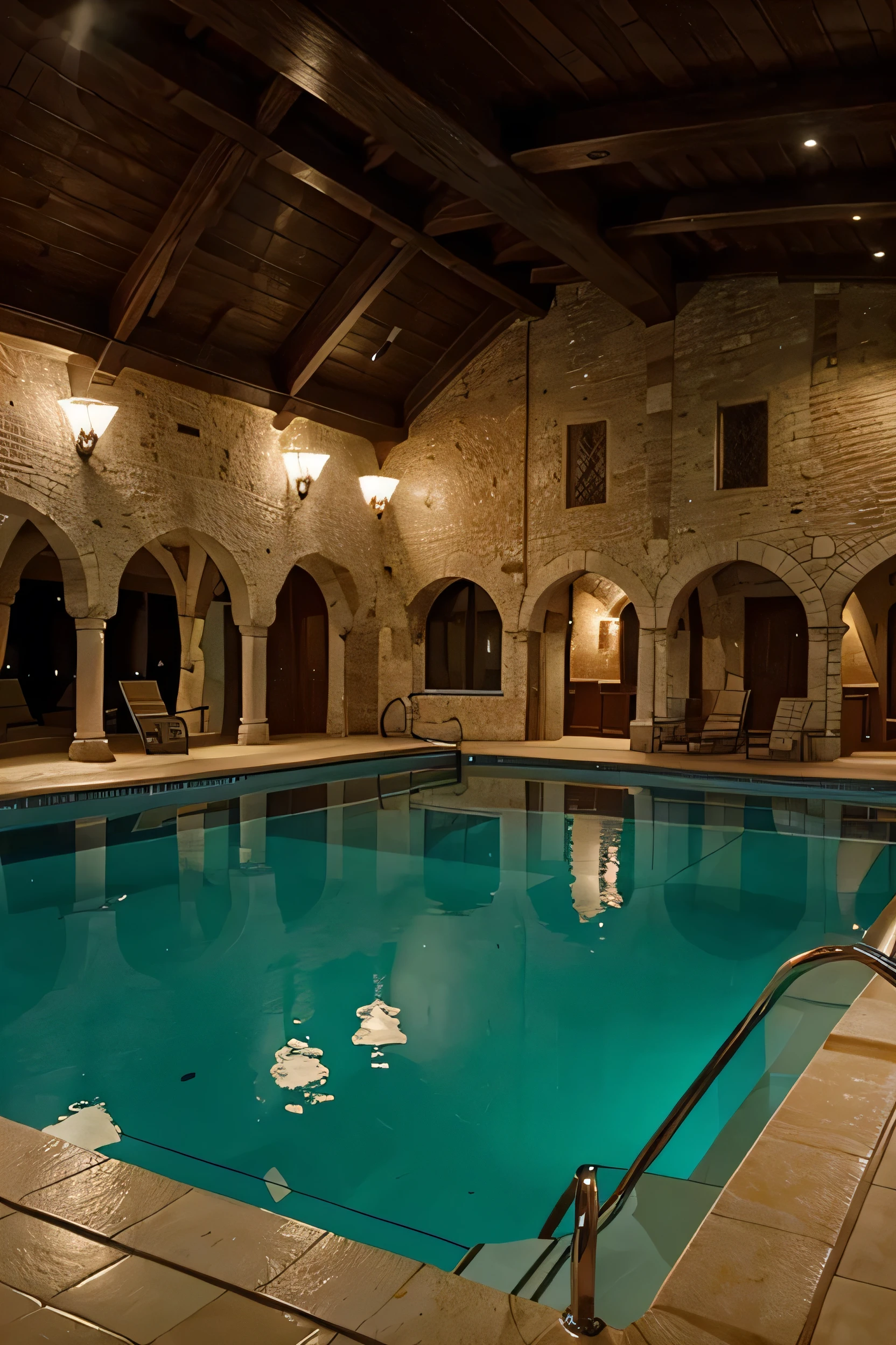 a royal palave dim lit indoor pool
