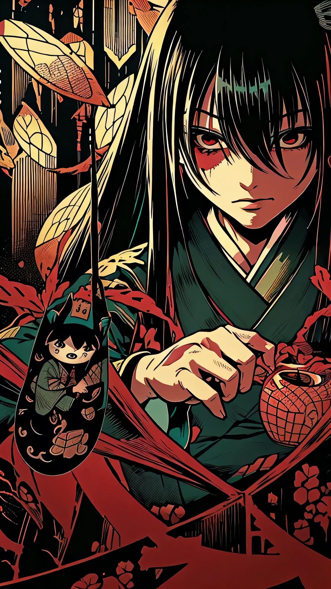 Horror Zashiki-warashi darkness Animated